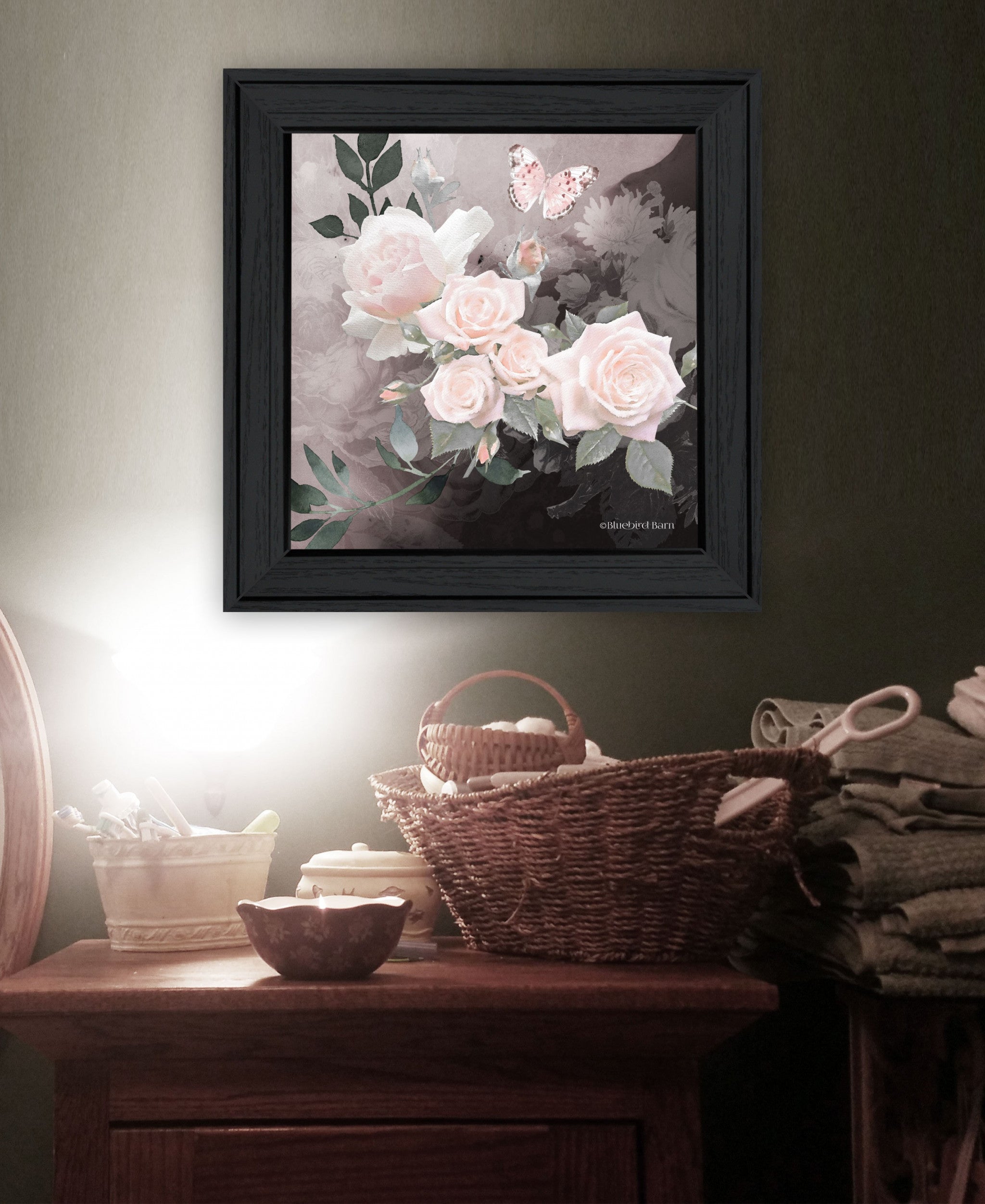 Noir Roses 1 [4] Black Framed Print Wall Art