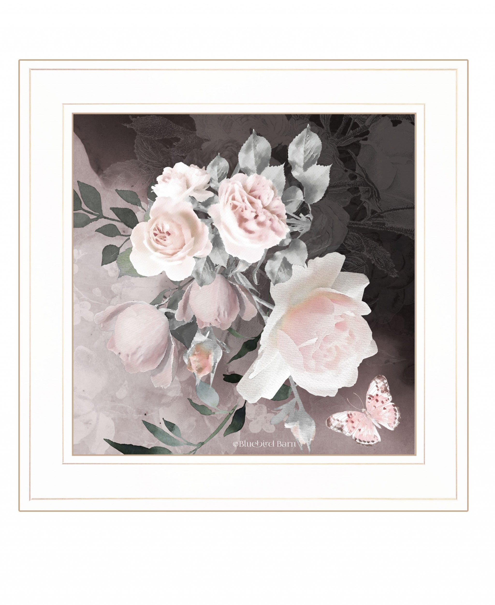 Noir Roses IV 3 White Framed Print Wall Art