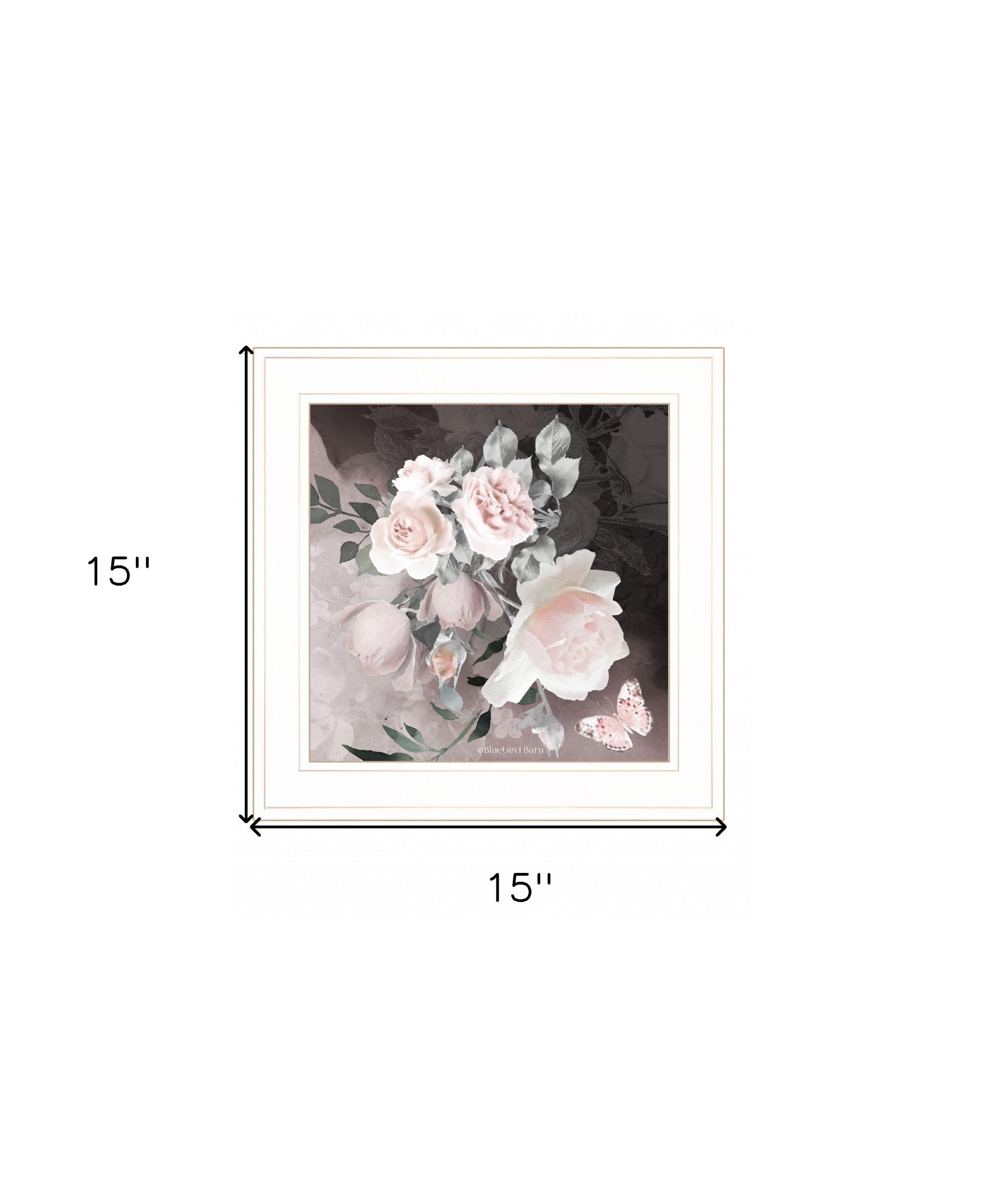 Noir Roses IV 3 White Framed Print Wall Art