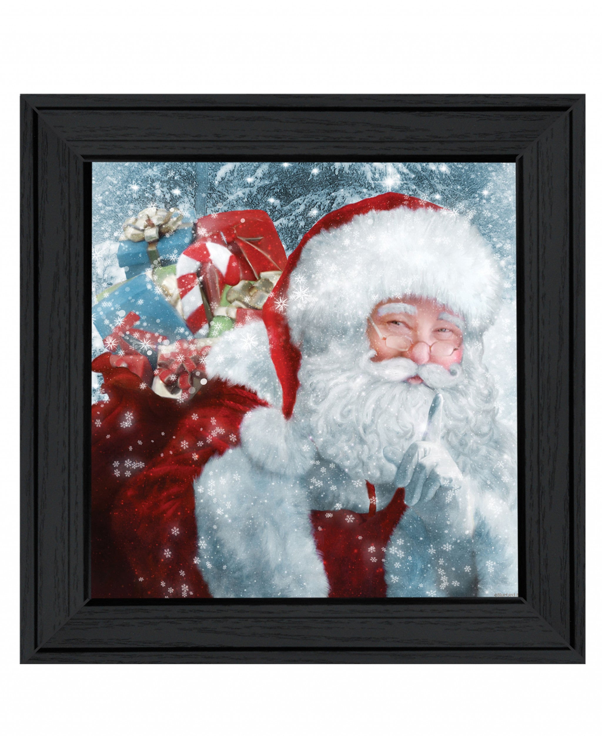 Santas Presents 3 Black Framed Print Wall Art