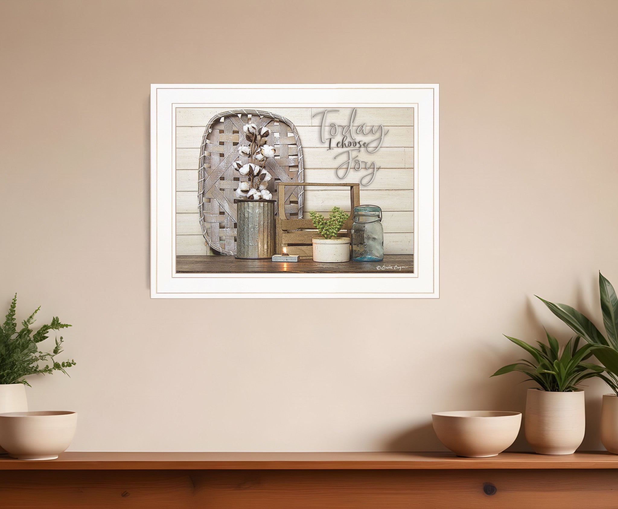 Today I Choose Joy 2 White Framed Print Wall Art