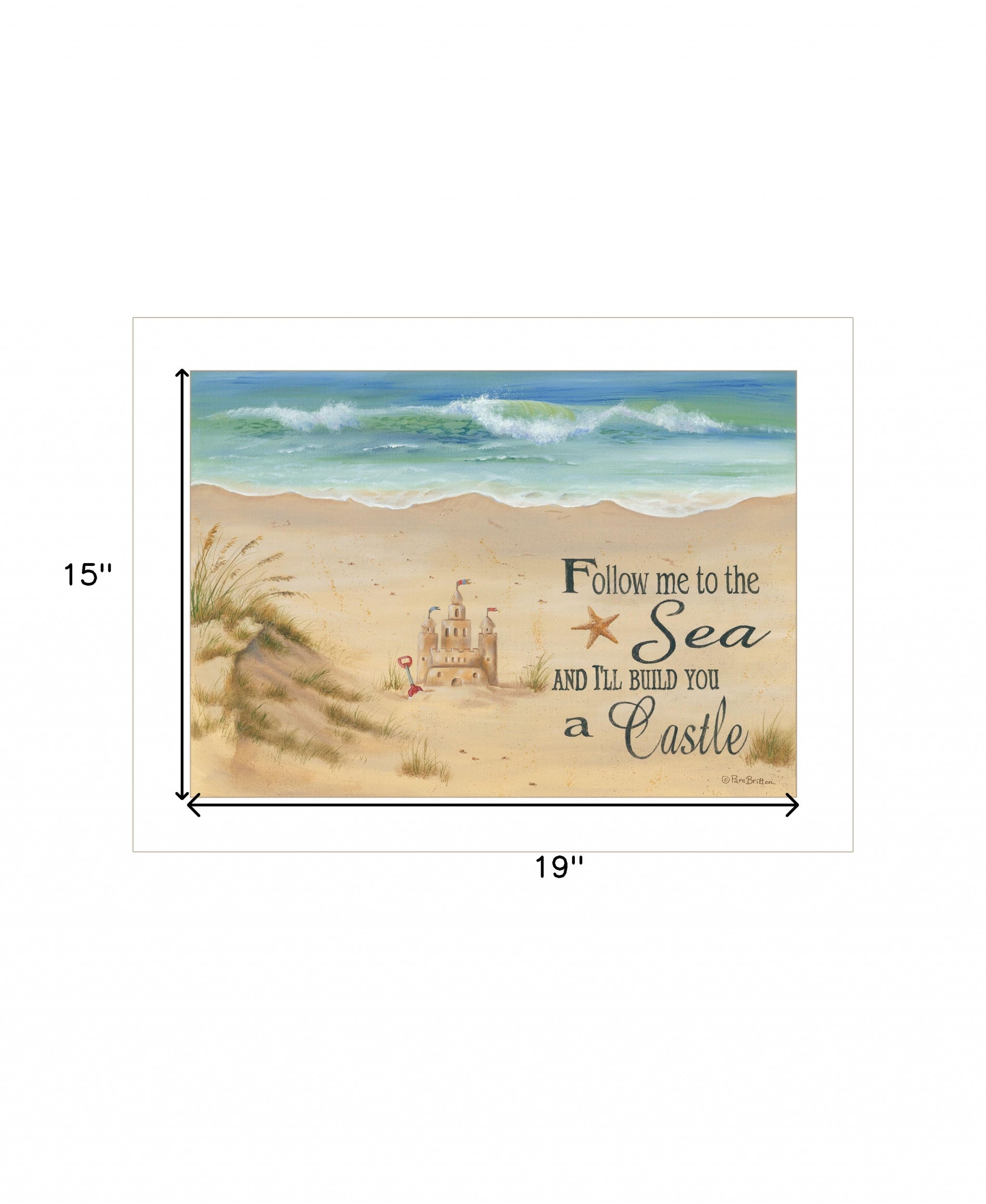 Sand Castle 1 White Framed Print Wall Art