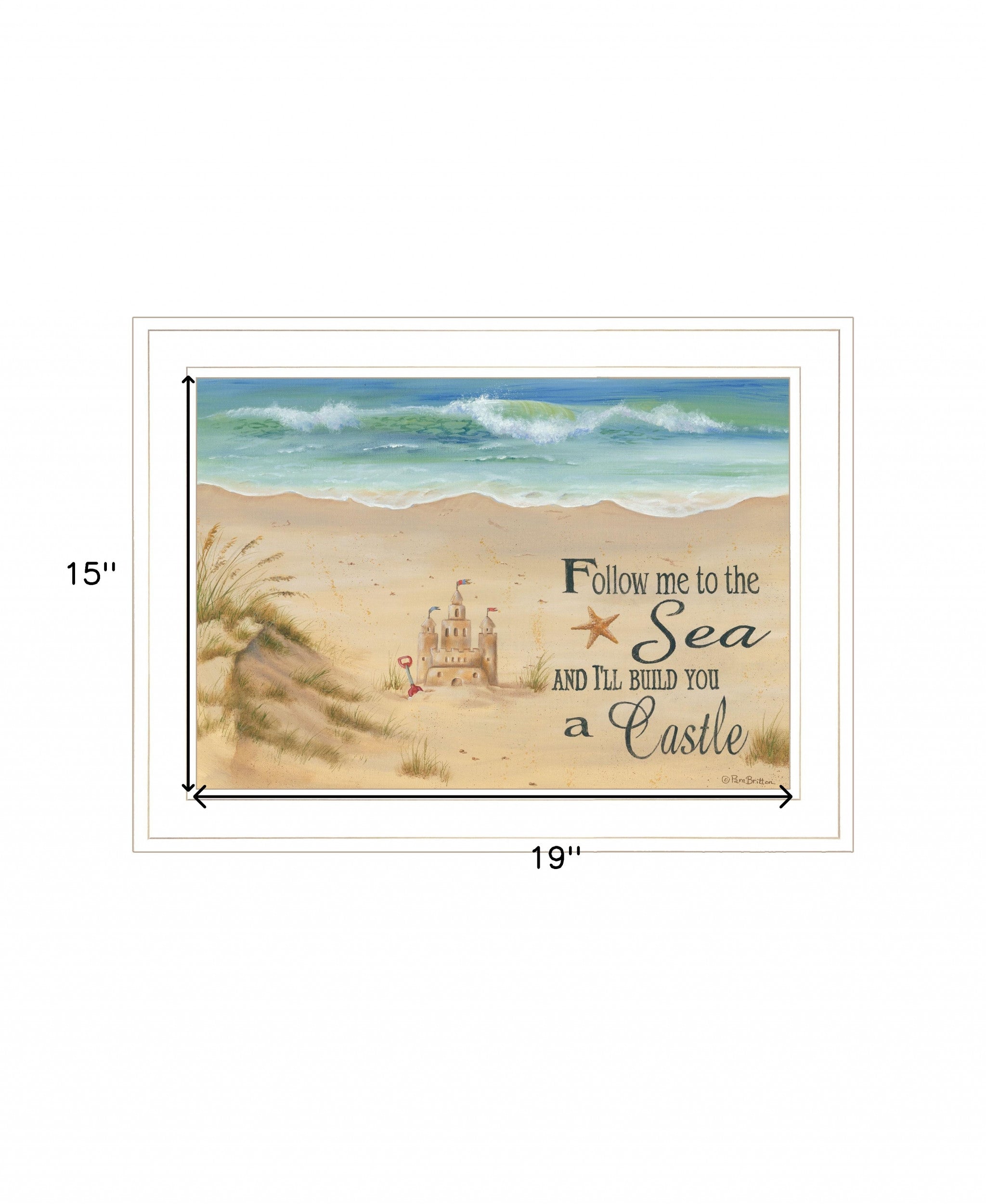 Sand Castle 2 White Framed Print Wall Art