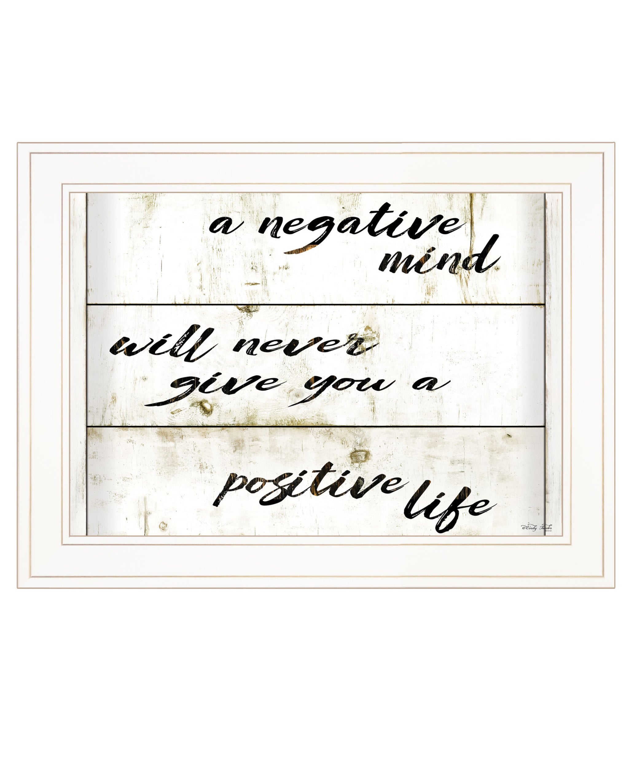 Positive Life 2 White Framed Print Wall Art