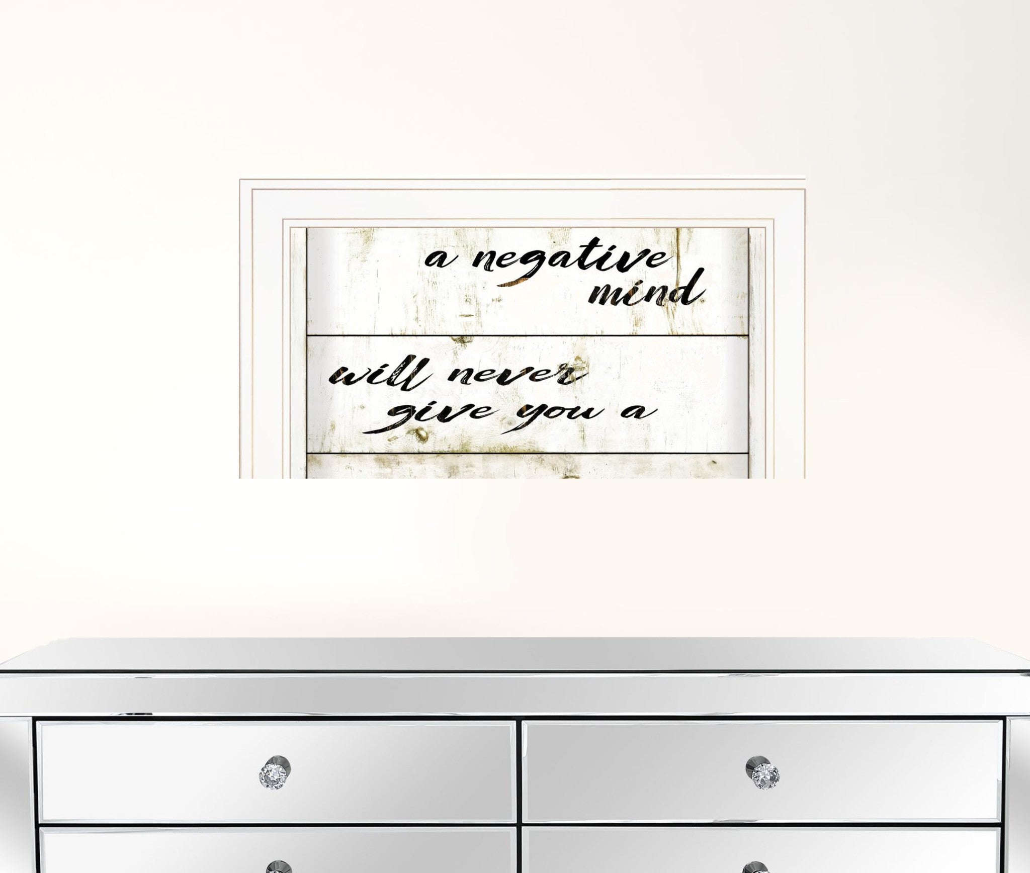 Positive Life 2 White Framed Print Wall Art