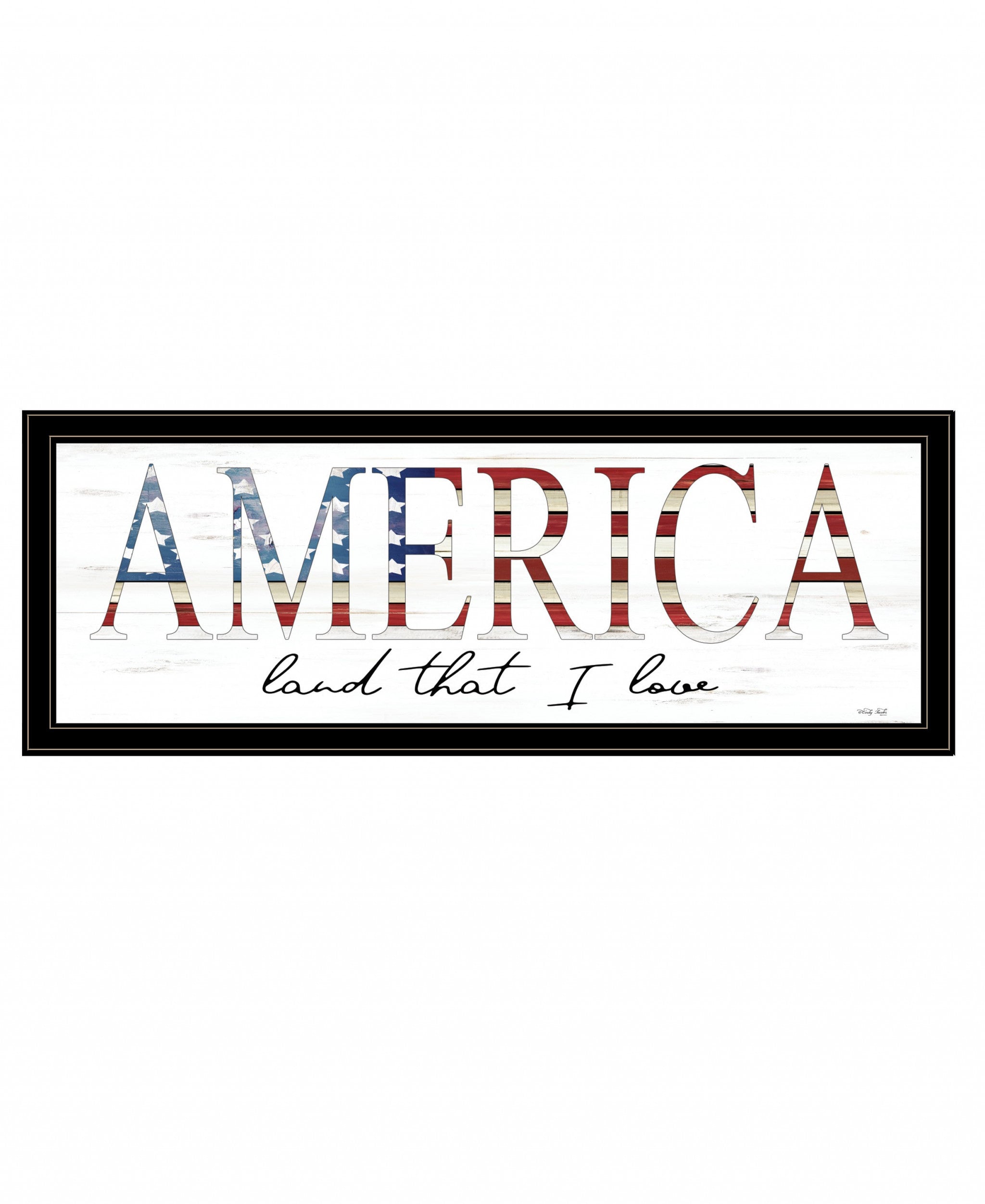 America Land that I Love 2 Black Framed Print Wall Art