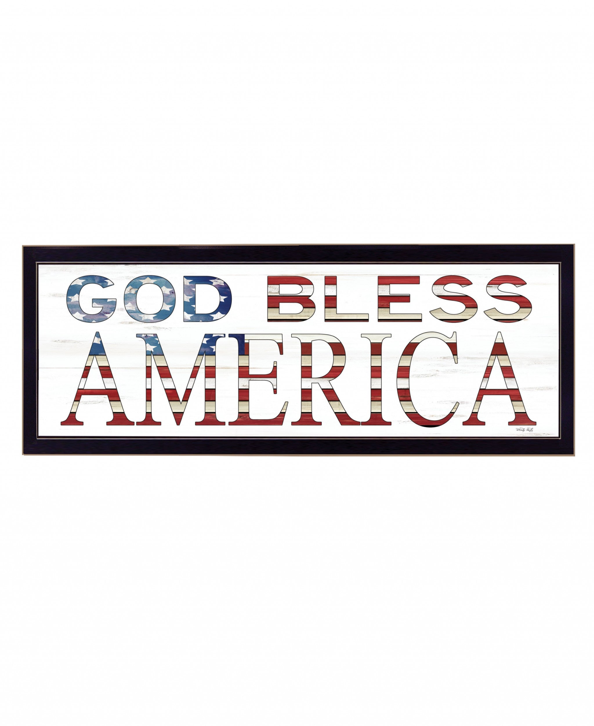 God Bless America 7 Black Framed Print Wall Art