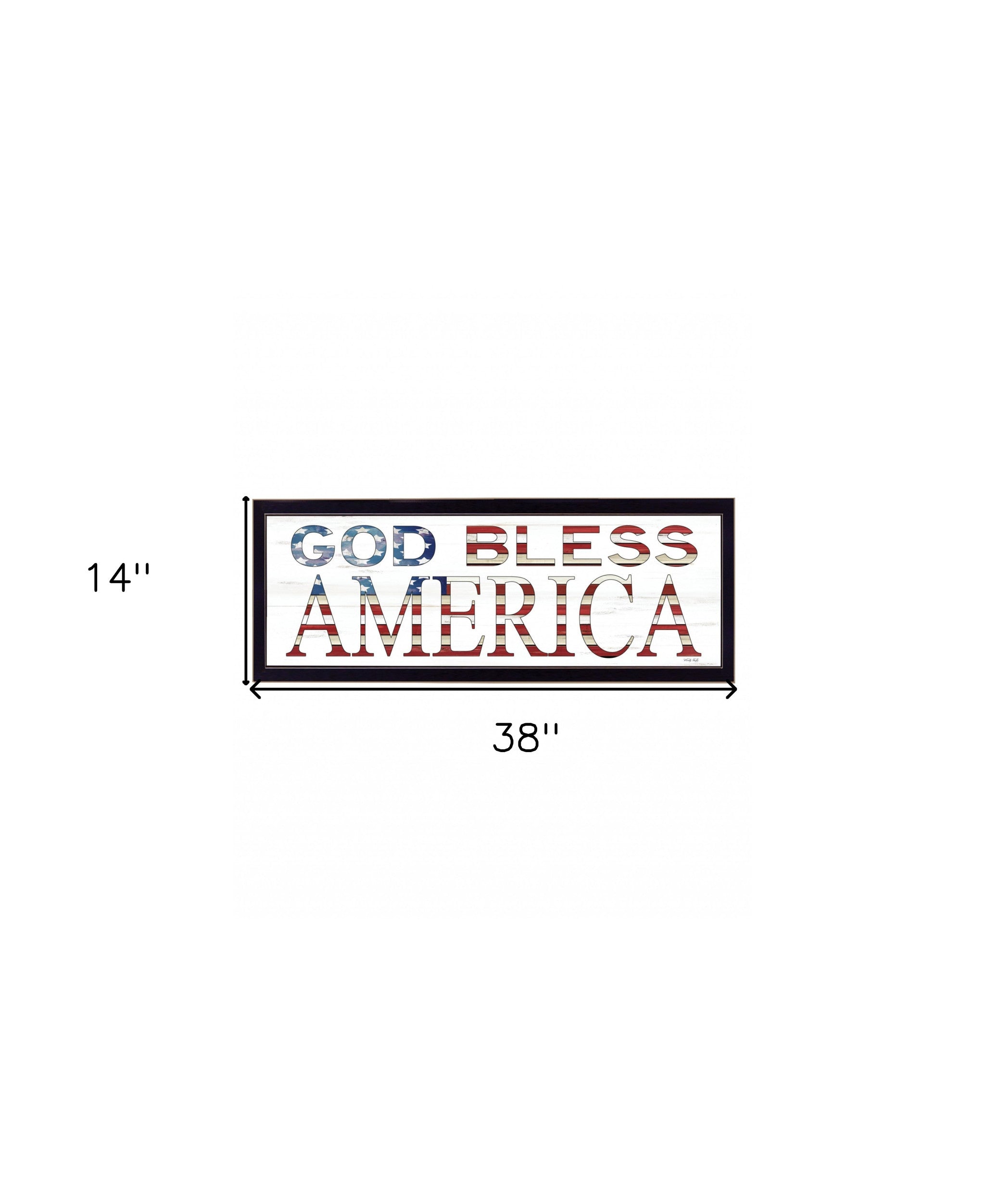 God Bless America 7 Black Framed Print Wall Art