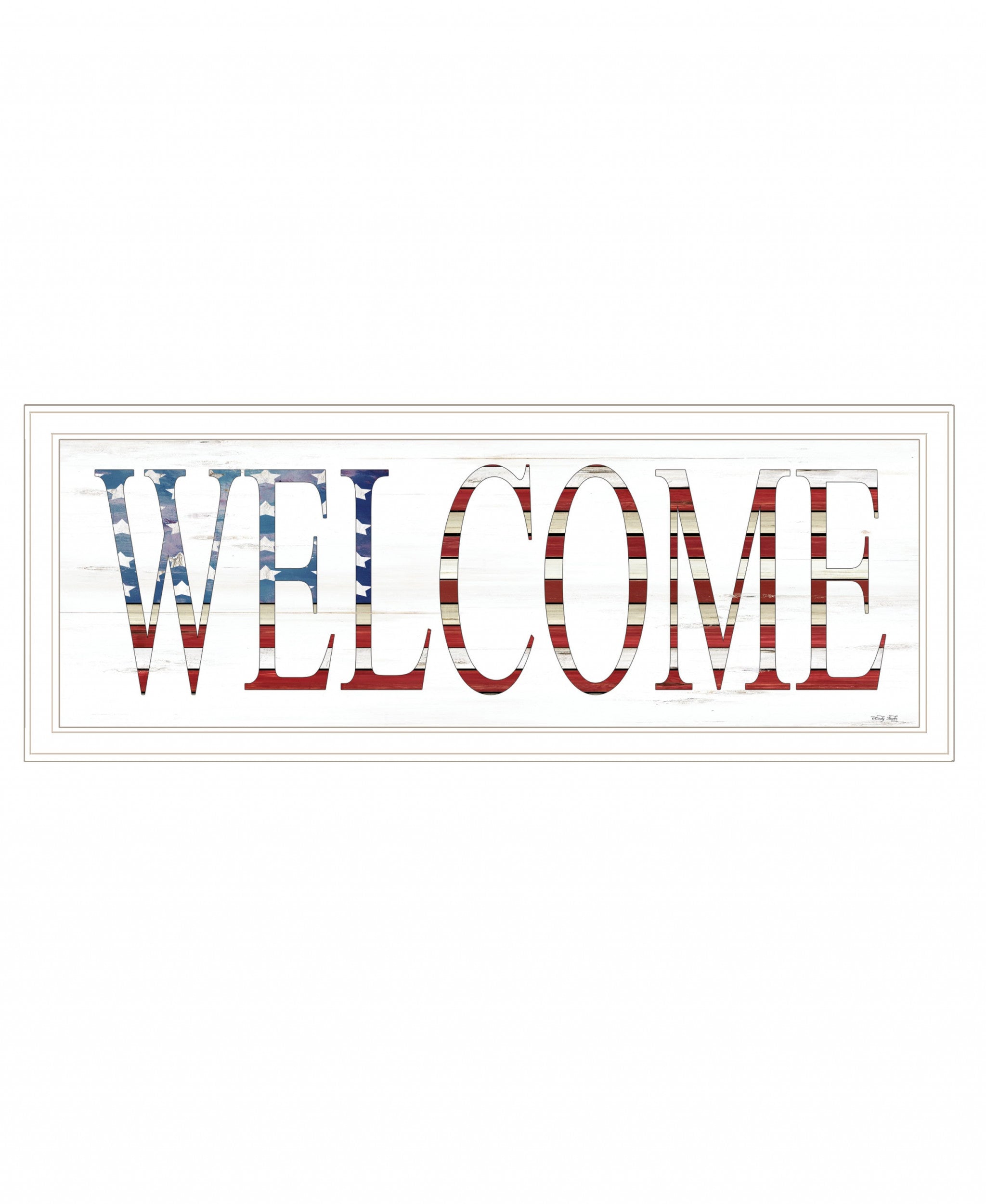 Patriotic Welcome 1 White Framed Print Wall Art