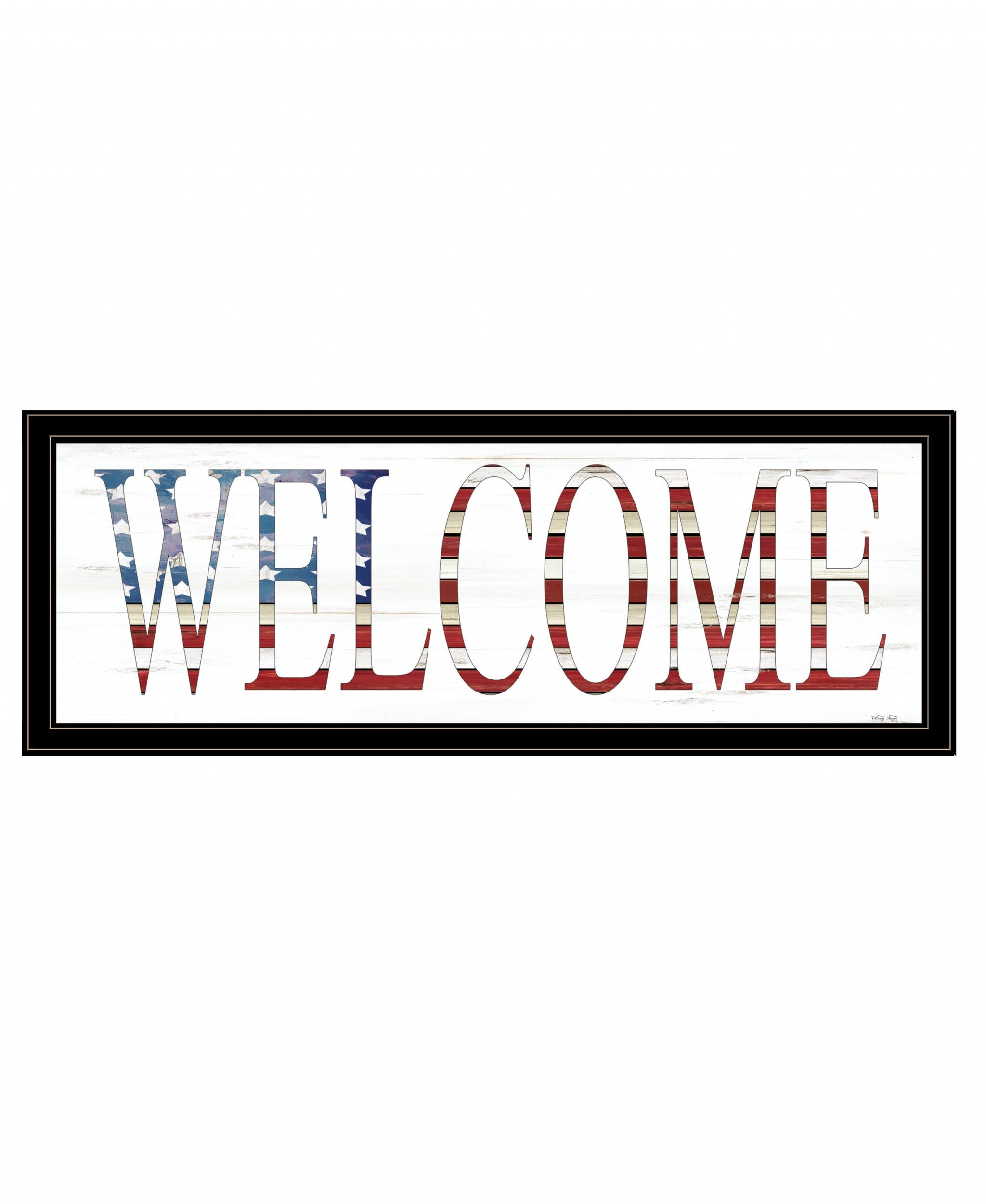 Patriotic Welcome 2 Black Framed Print Wall Art