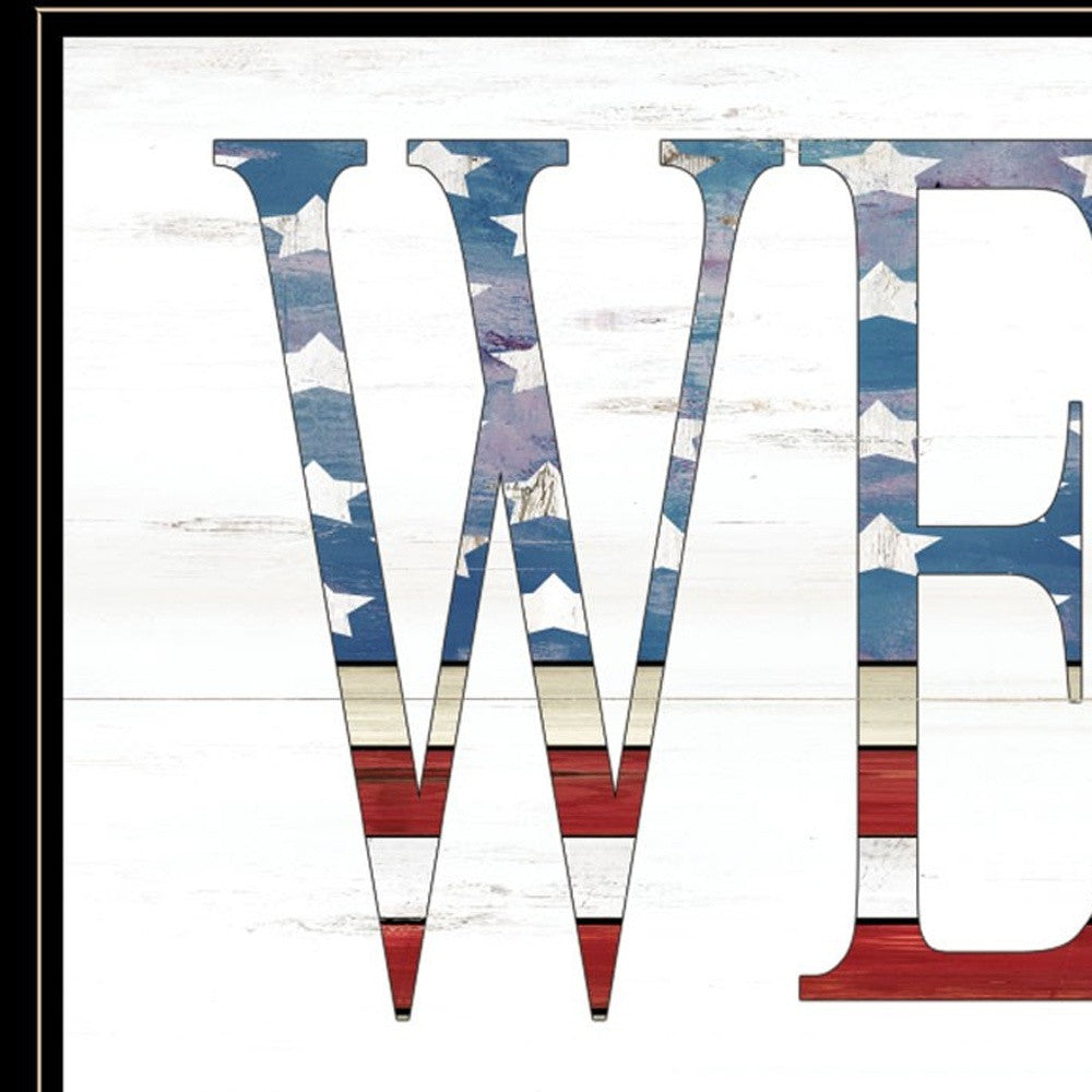 Patriotic Welcome 2 Black Framed Print Wall Art