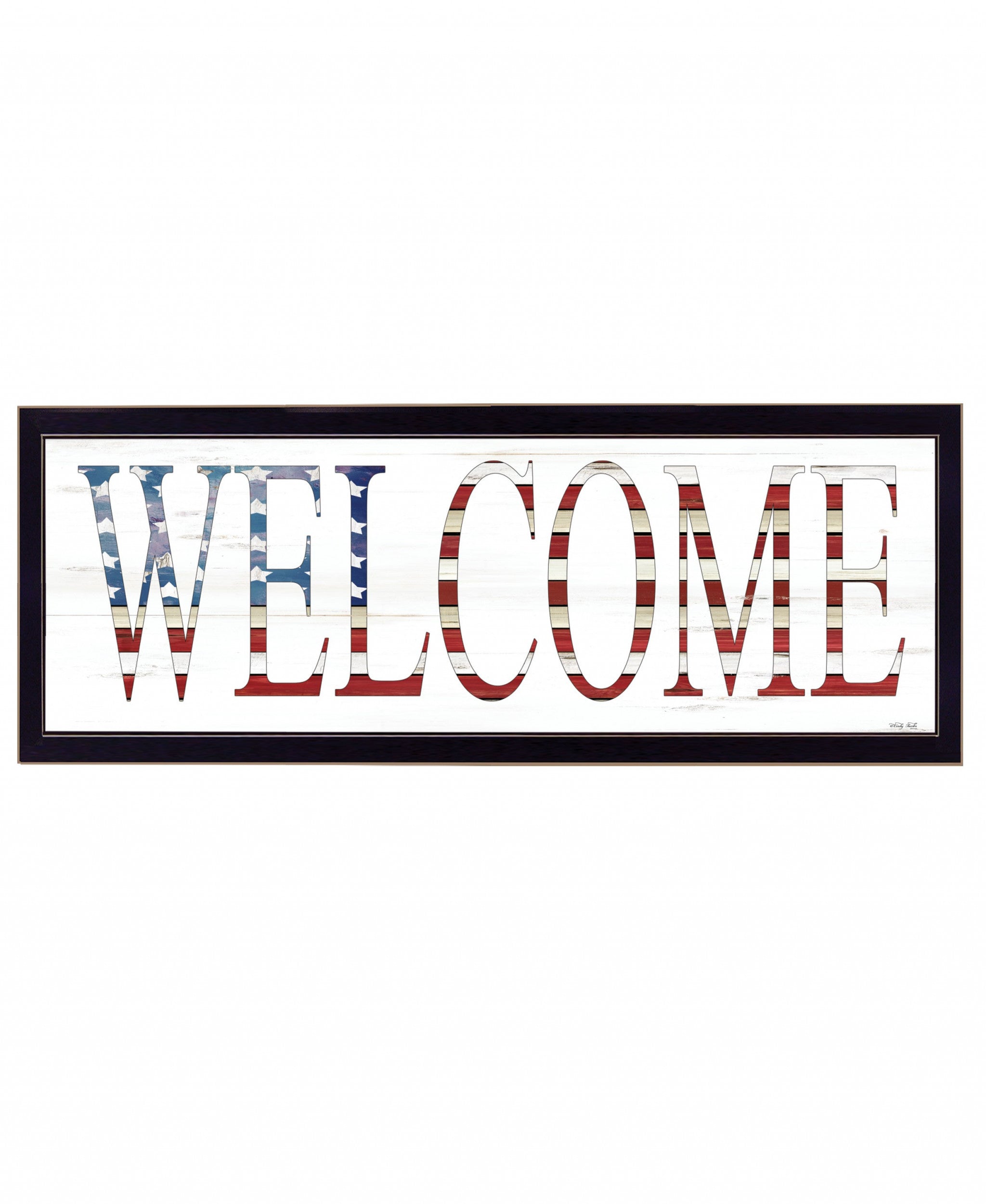 Patriotic Welcome 3 Black Framed Print Wall Art