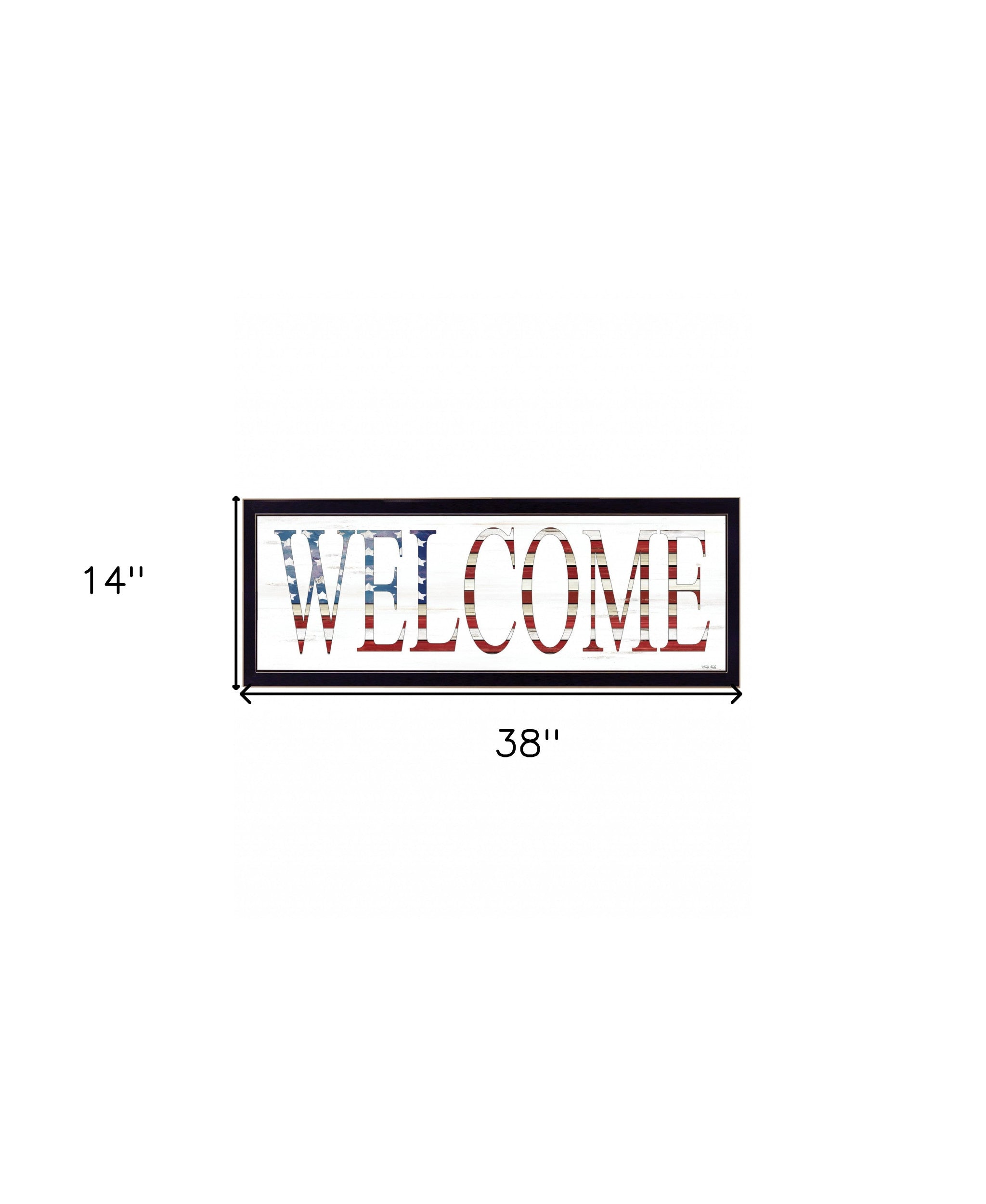 Patriotic Welcome 3 Black Framed Print Wall Art