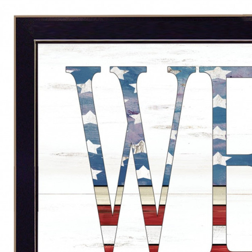 Patriotic Welcome 3 Black Framed Print Wall Art