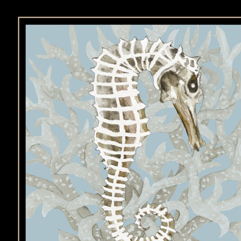 Coral Seahorse I 3 Black Framed Print Wall Art