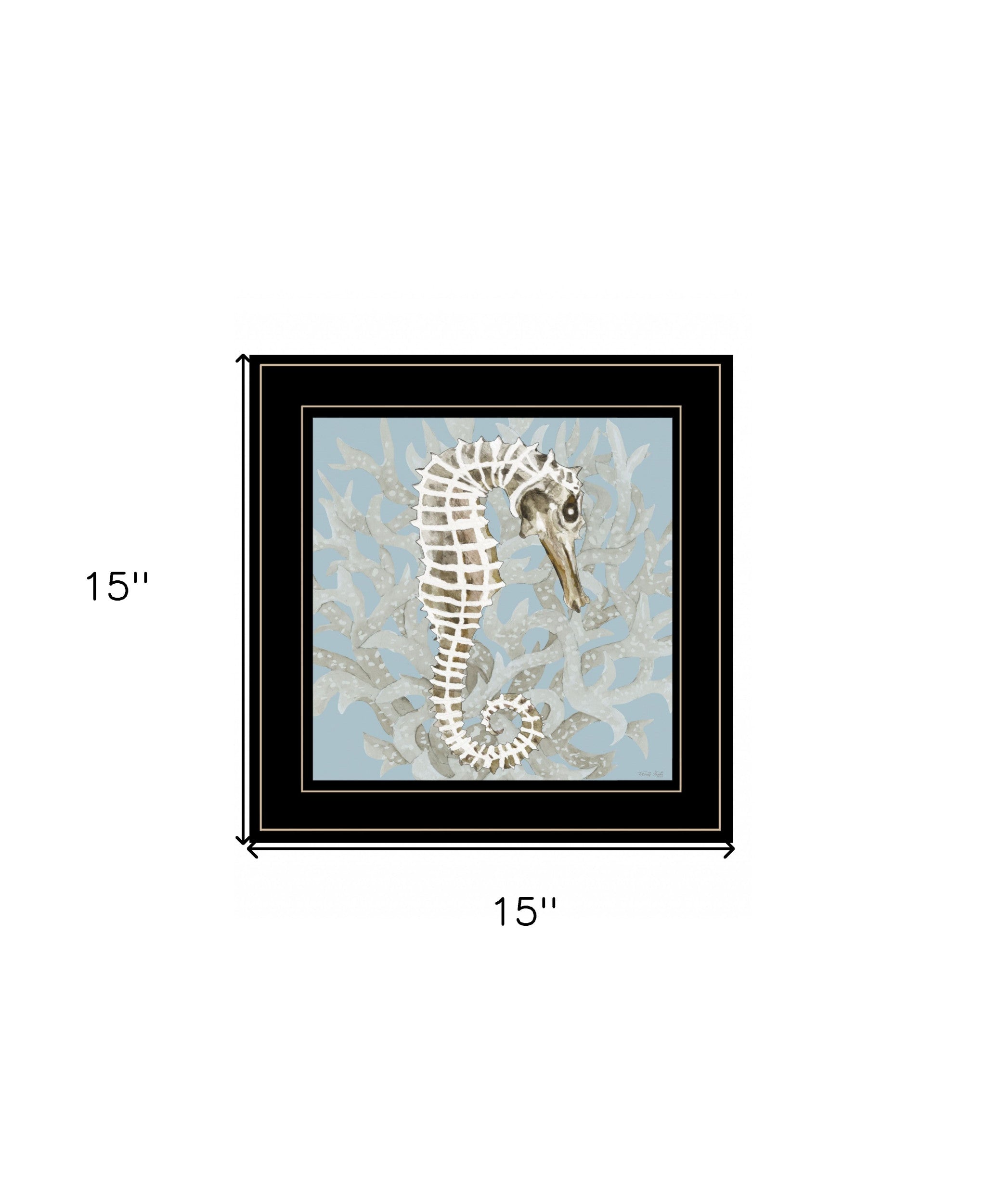 Coral Seahorse I 3 Black Framed Print Wall Art