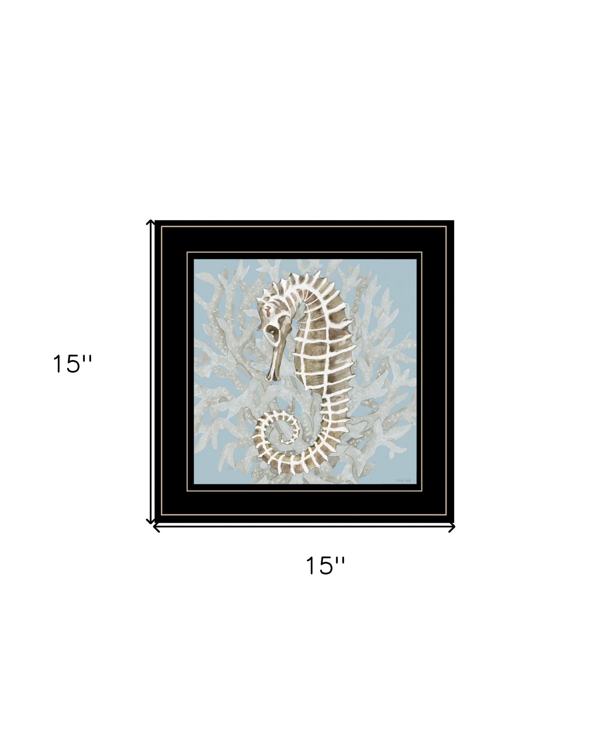 Coral Seahorse II 3 Black Framed Print Wall Art