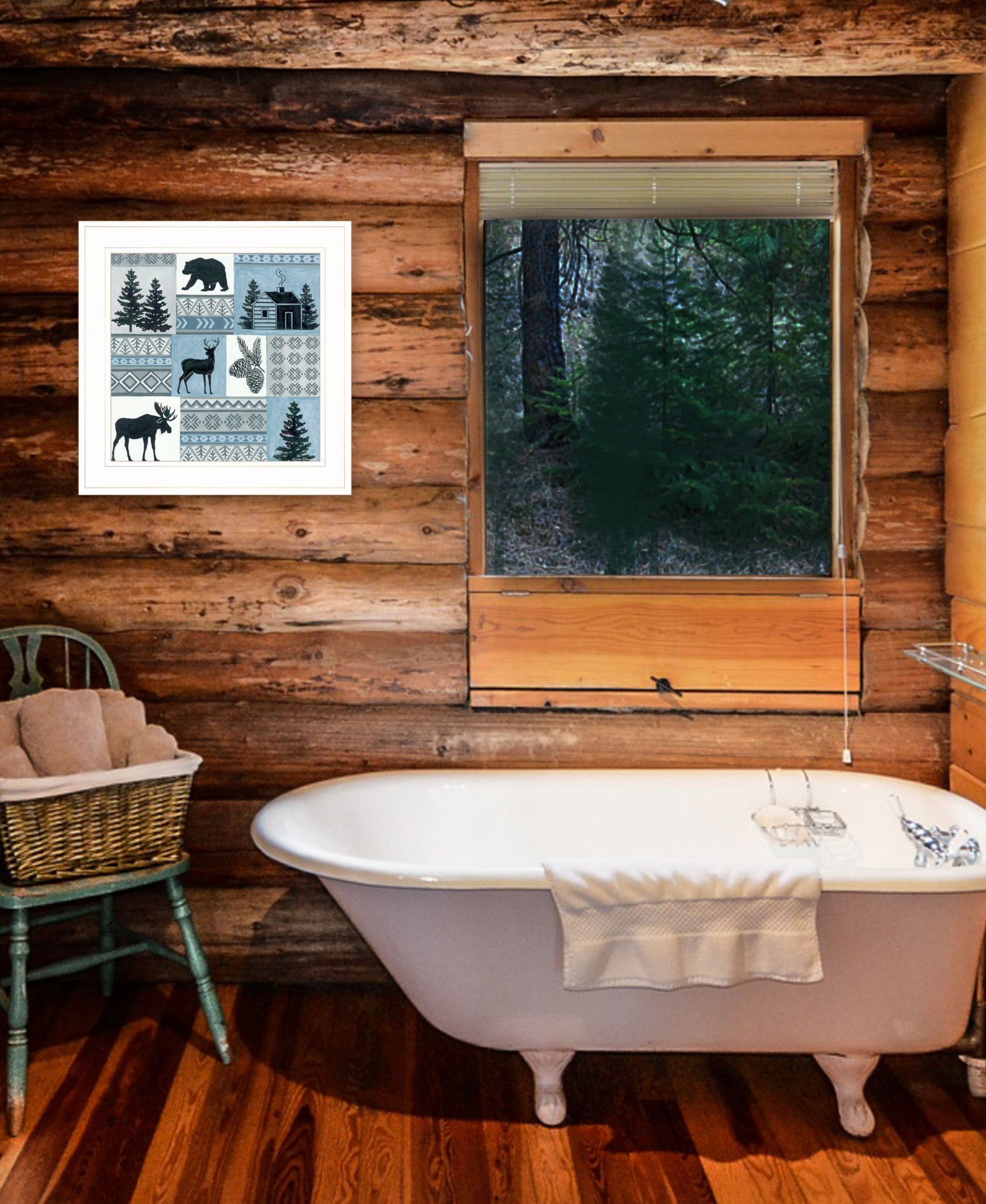 Cabin In The Woods 2 White Framed Print Wall Art