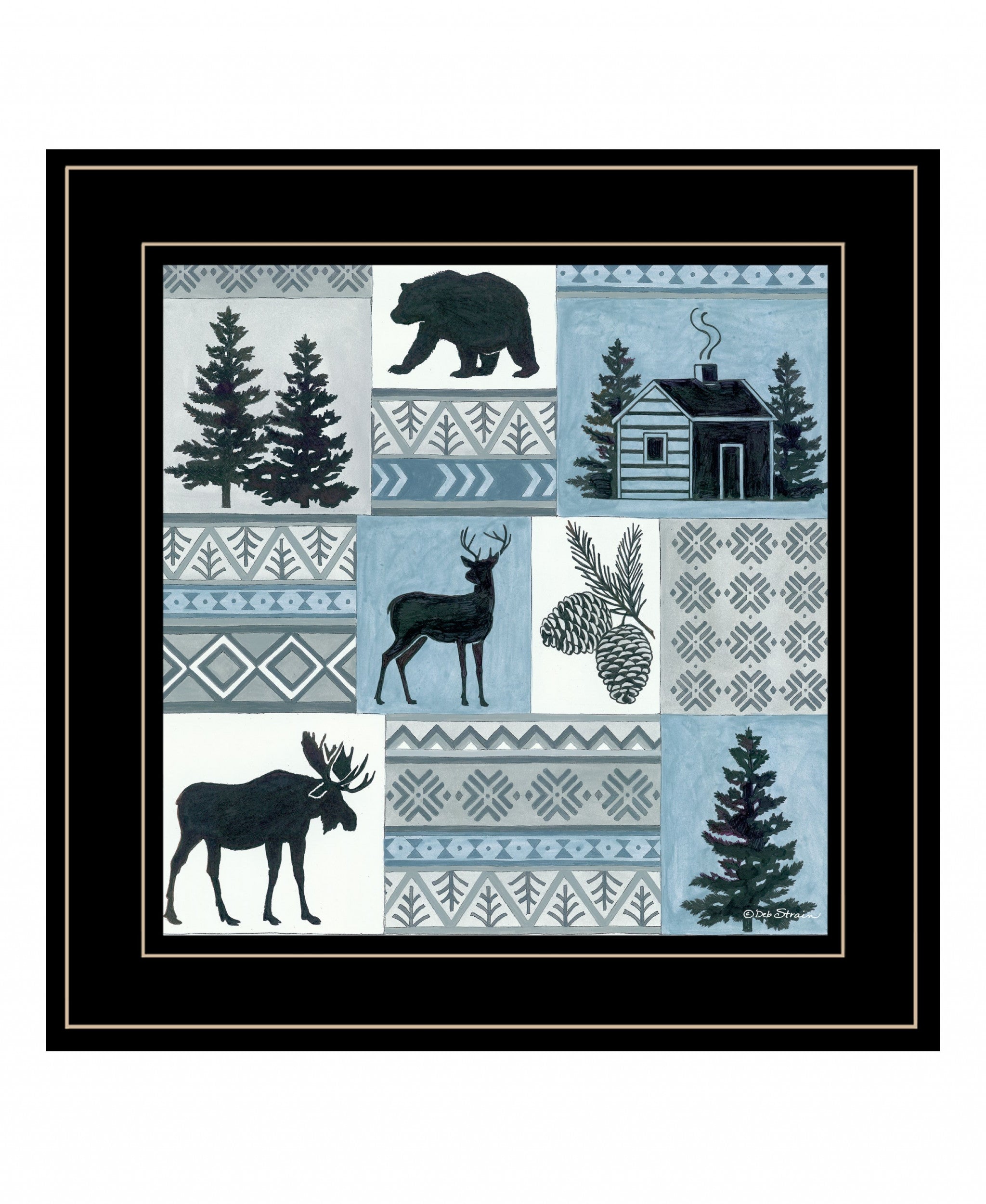 Cabin In The Woods 3 Black Framed Print Wall Art