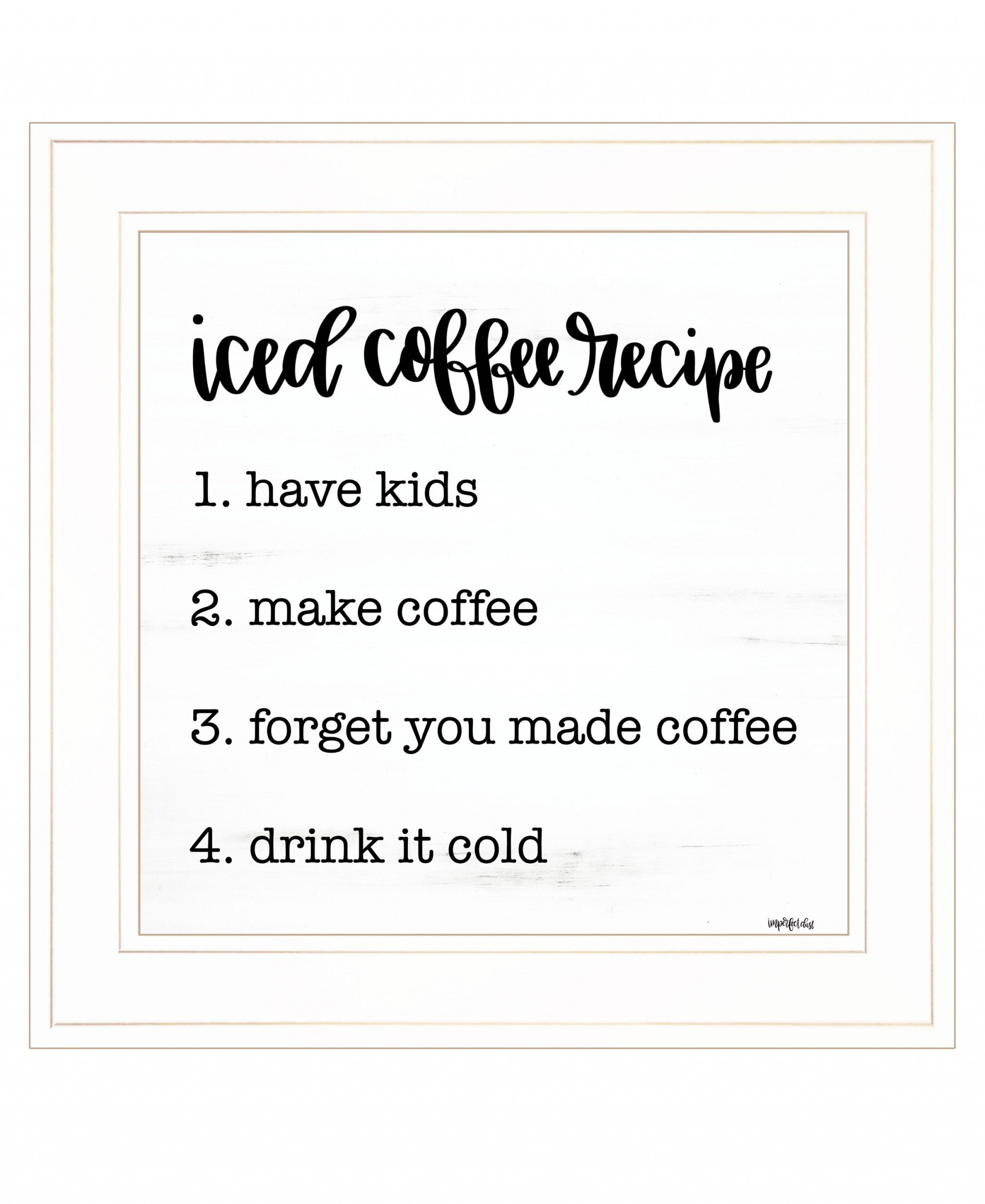 Iced Coffee Recipe 2 White Framed Print Wall Art