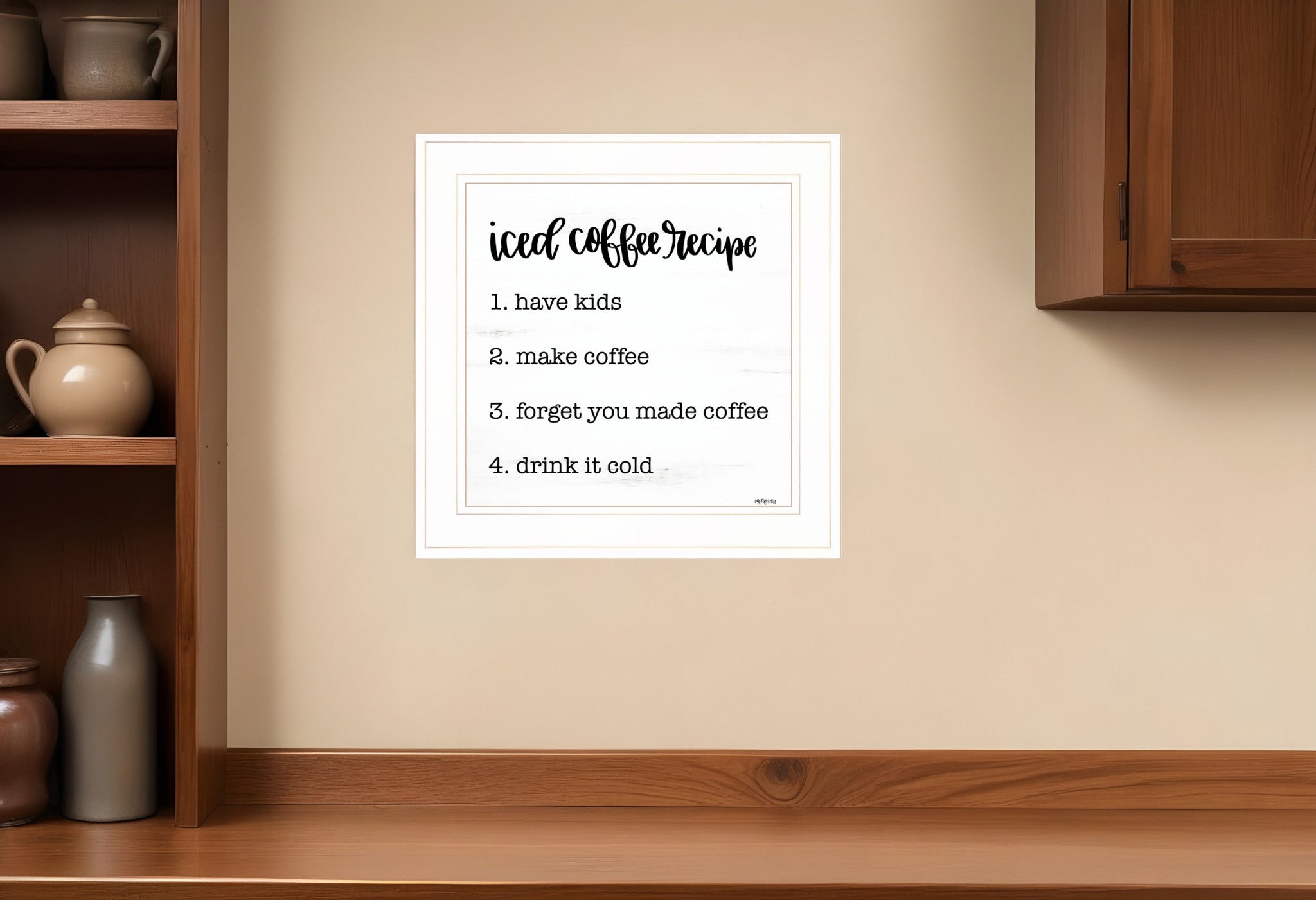 Iced Coffee Recipe 2 White Framed Print Wall Art