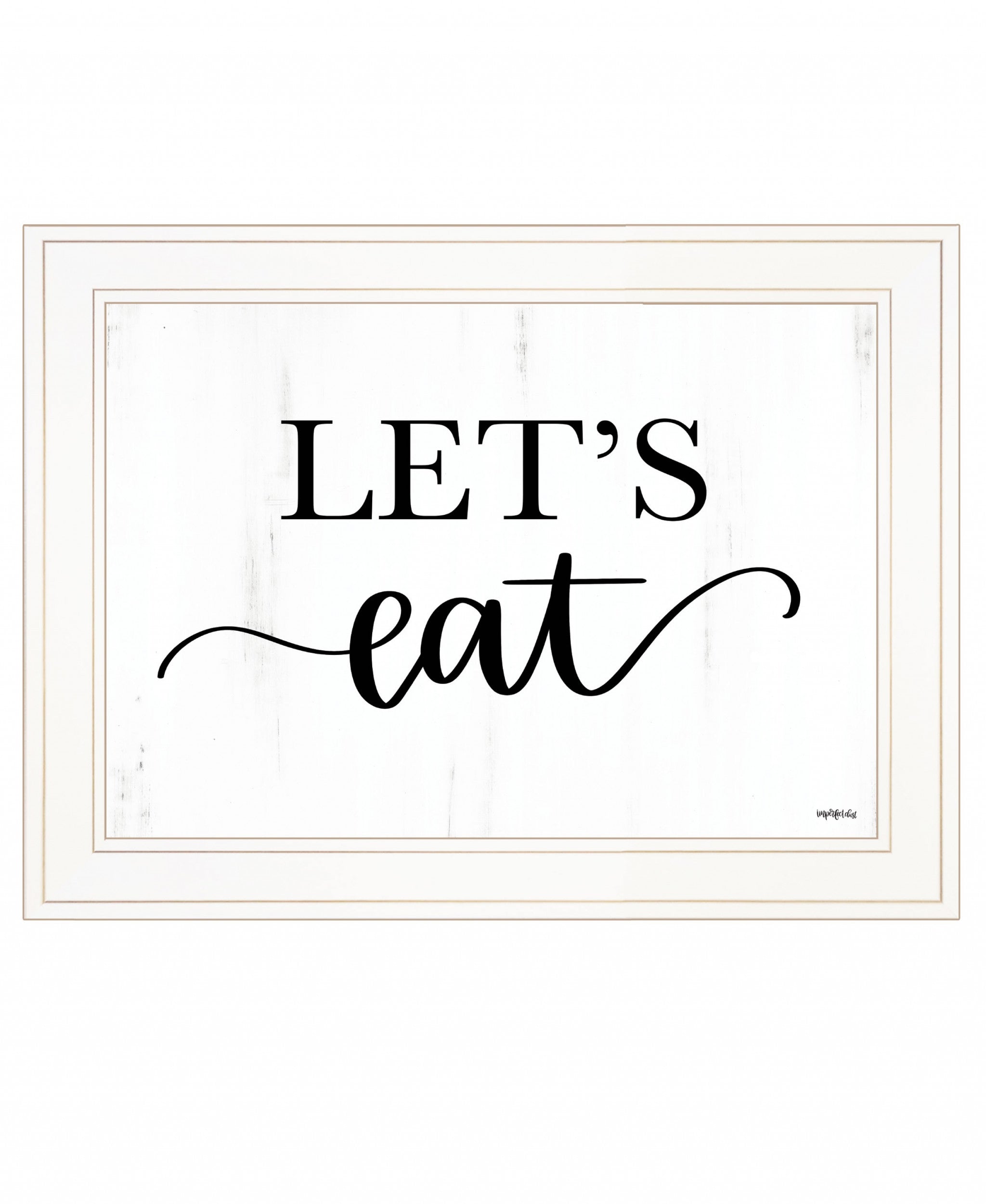 Lets Eat 2 White Framed Print Wall Art