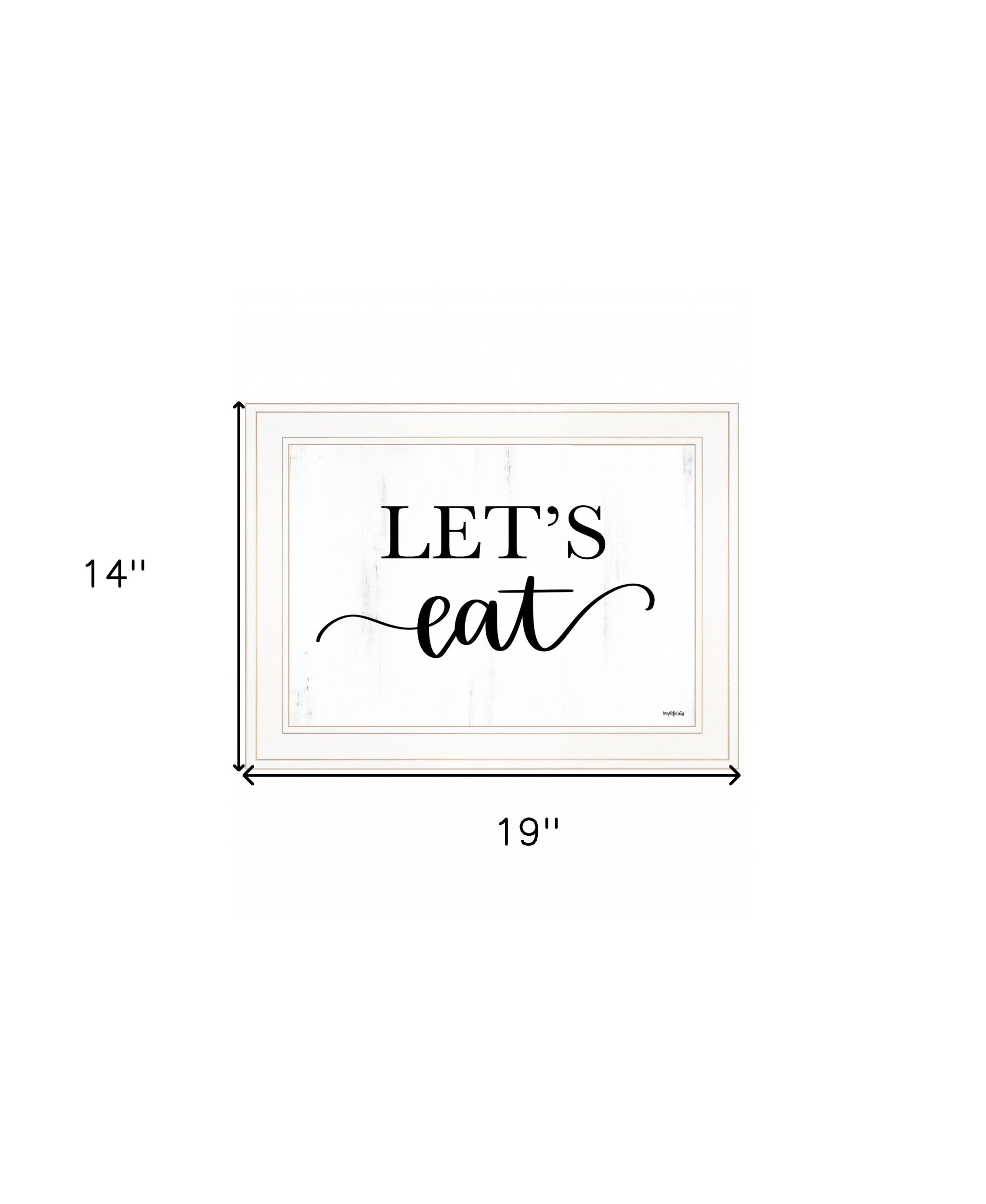 Lets Eat 2 White Framed Print Wall Art