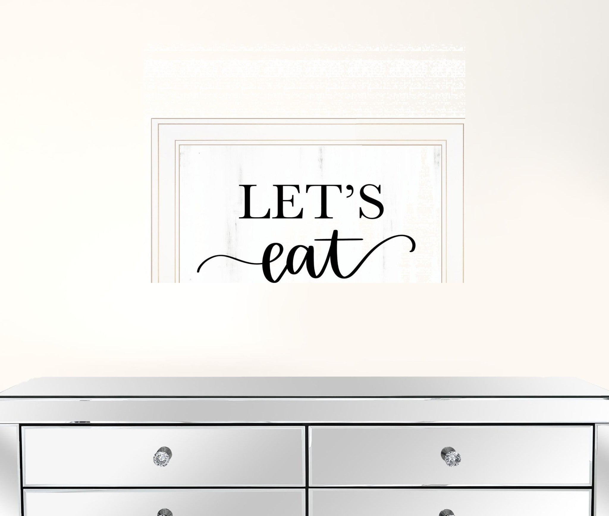 Lets Eat 2 White Framed Print Wall Art