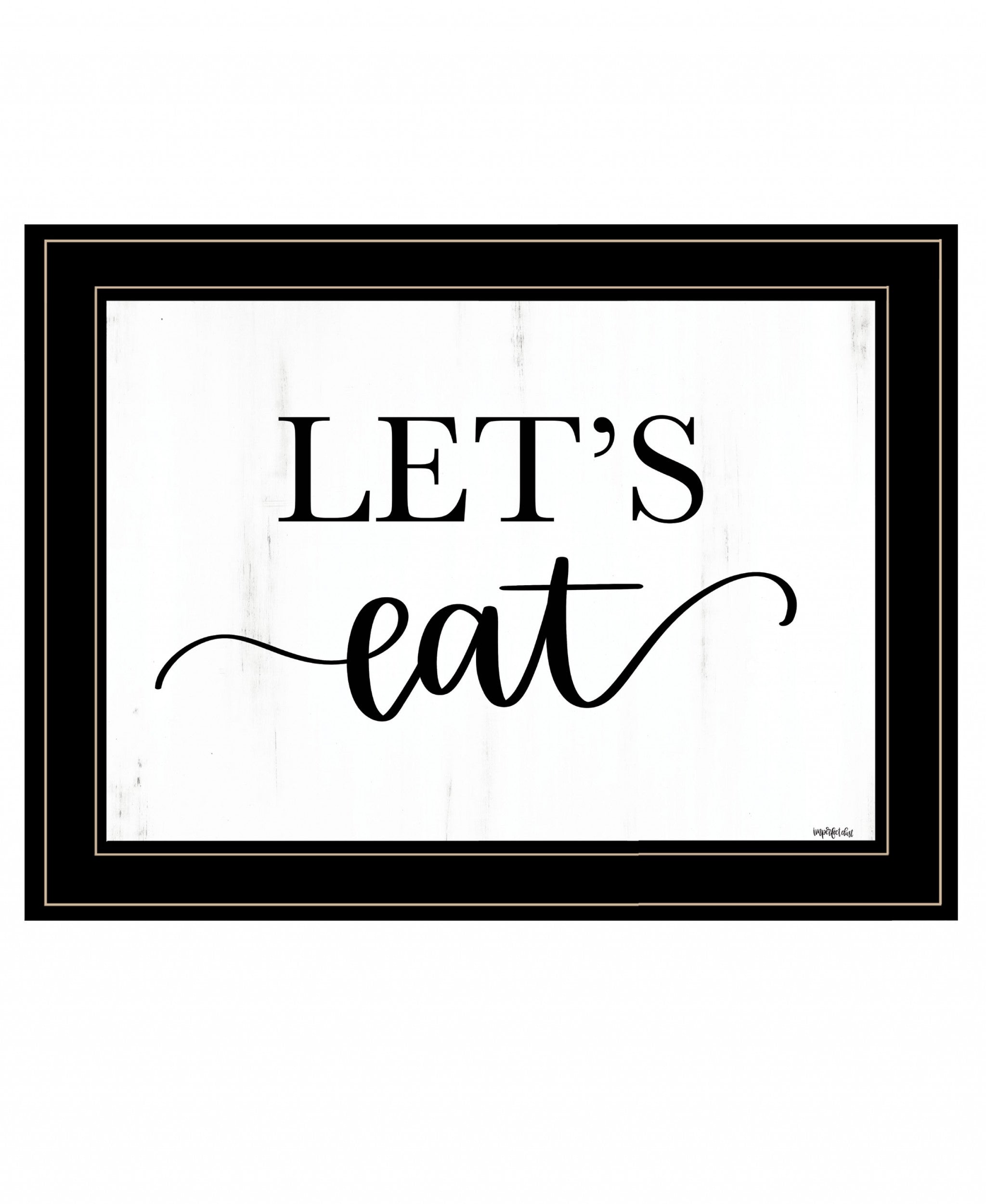 Lets Eat 3 Black Framed Print Wall Art