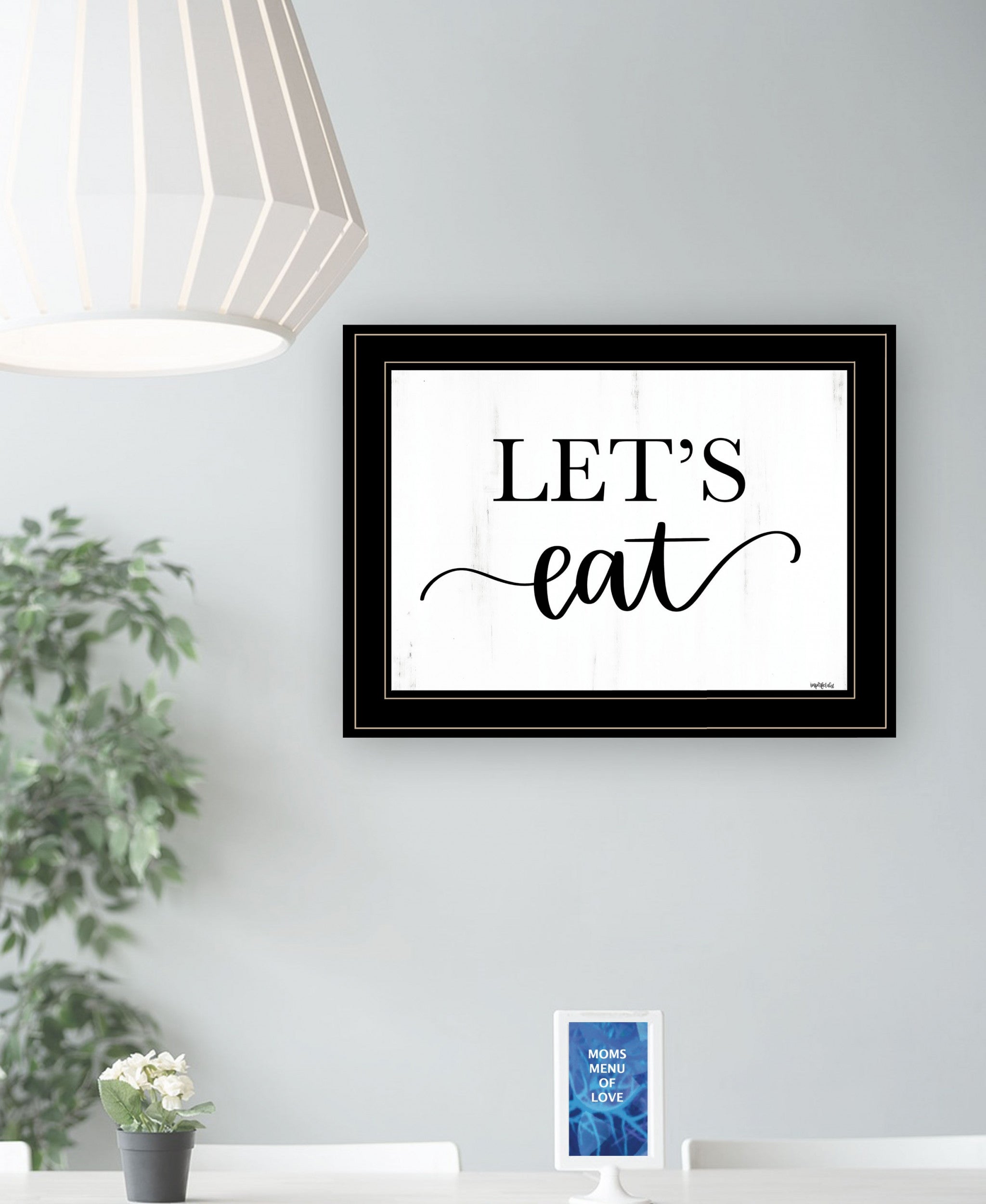 Lets Eat 3 Black Framed Print Wall Art