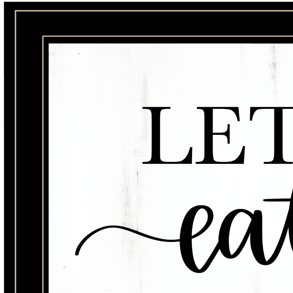 Lets Eat 3 Black Framed Print Wall Art