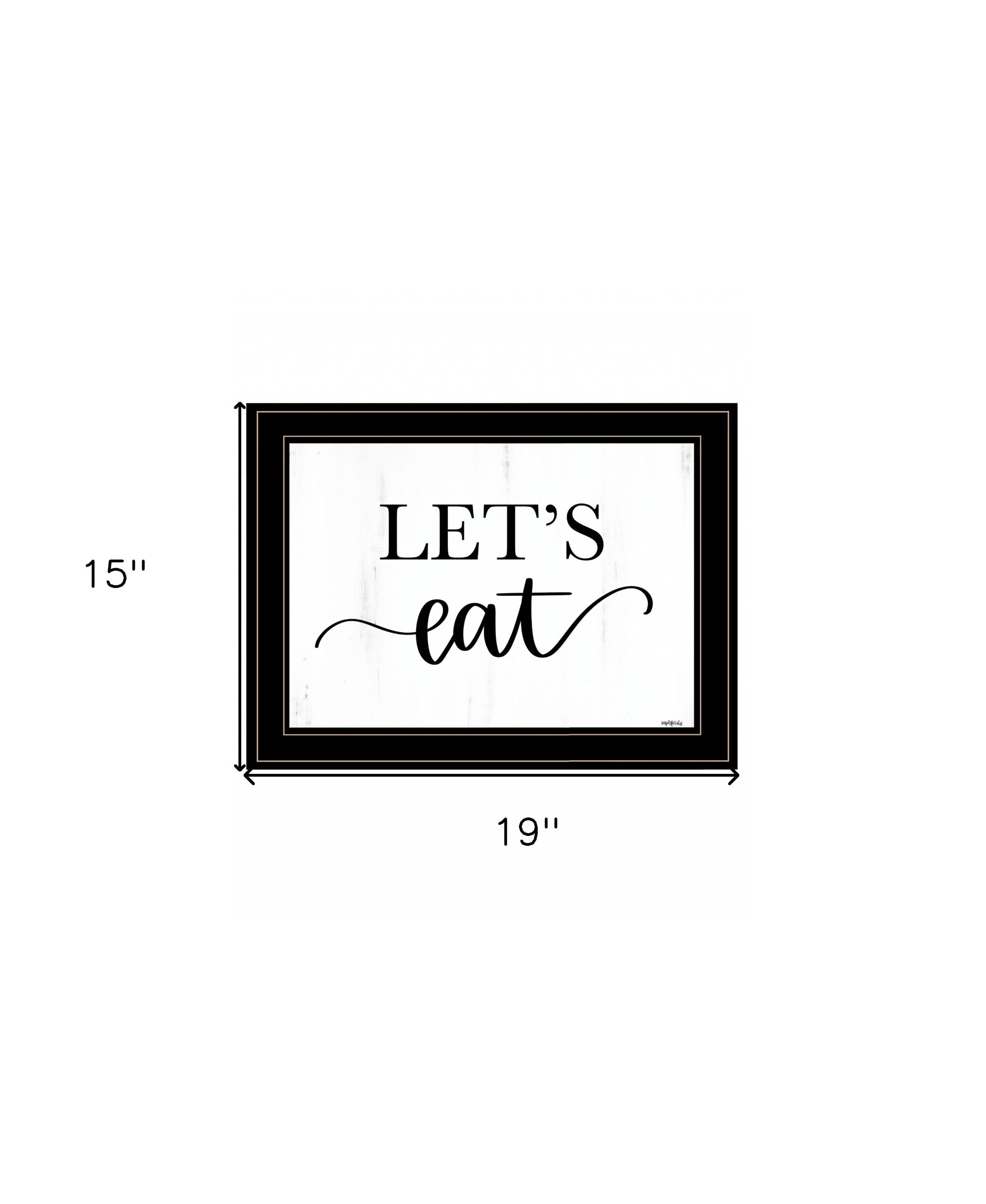 Lets Eat 3 Black Framed Print Kitchen Wall Art