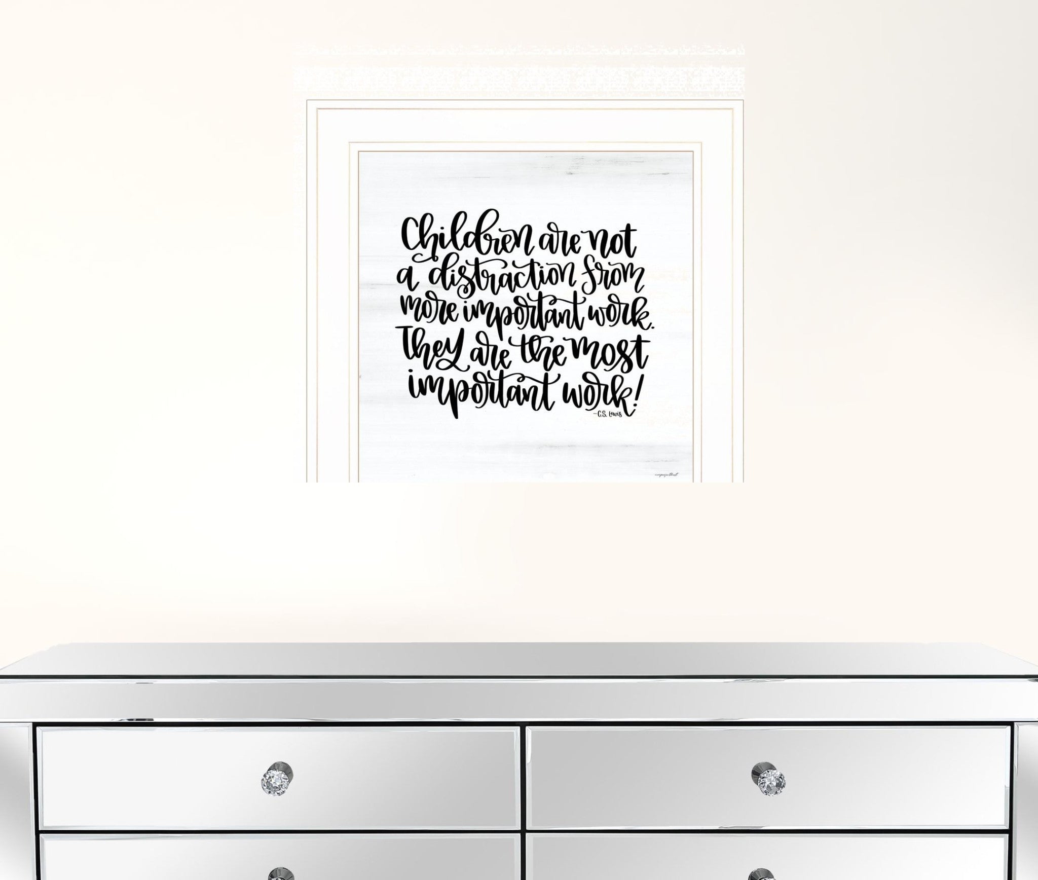 The Most Important Work 2 White Framed Print Wall Art