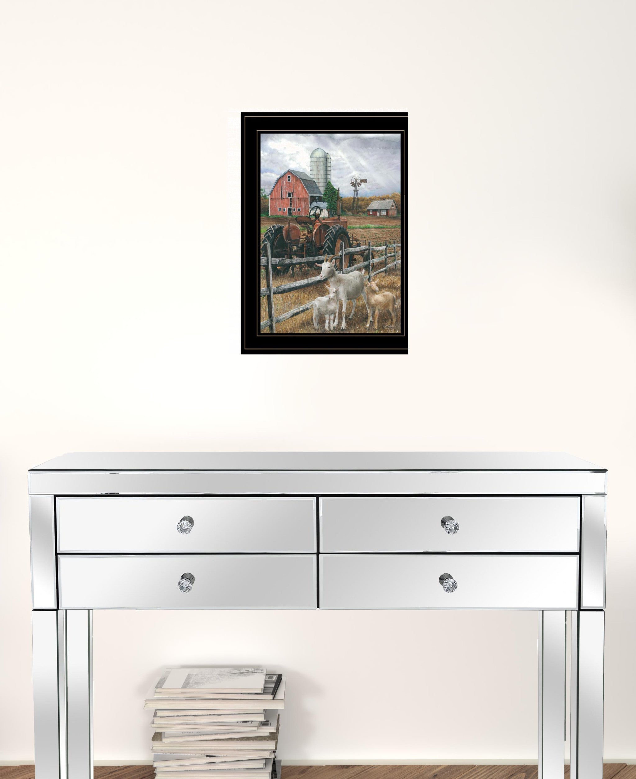 The Old Tractor 3 Black Framed Print Wall Art