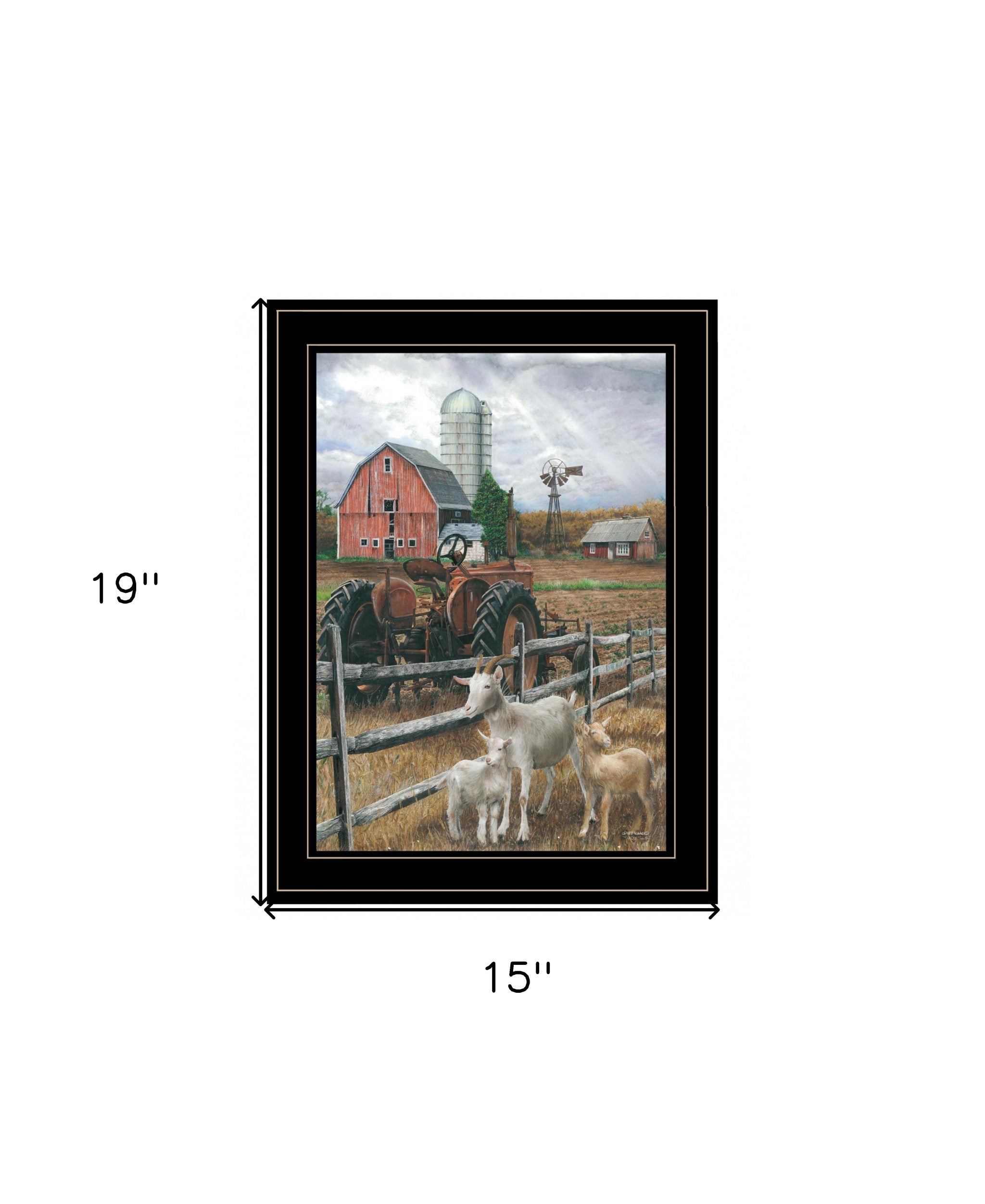 The Old Tractor 3 Black Framed Print Wall Art