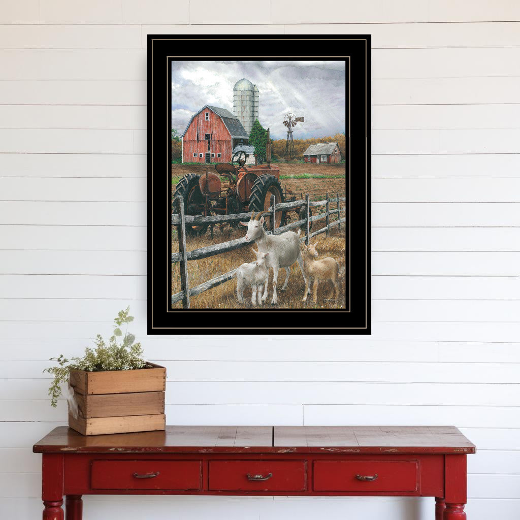 The Old Tractor 3 Black Framed Print Wall Art