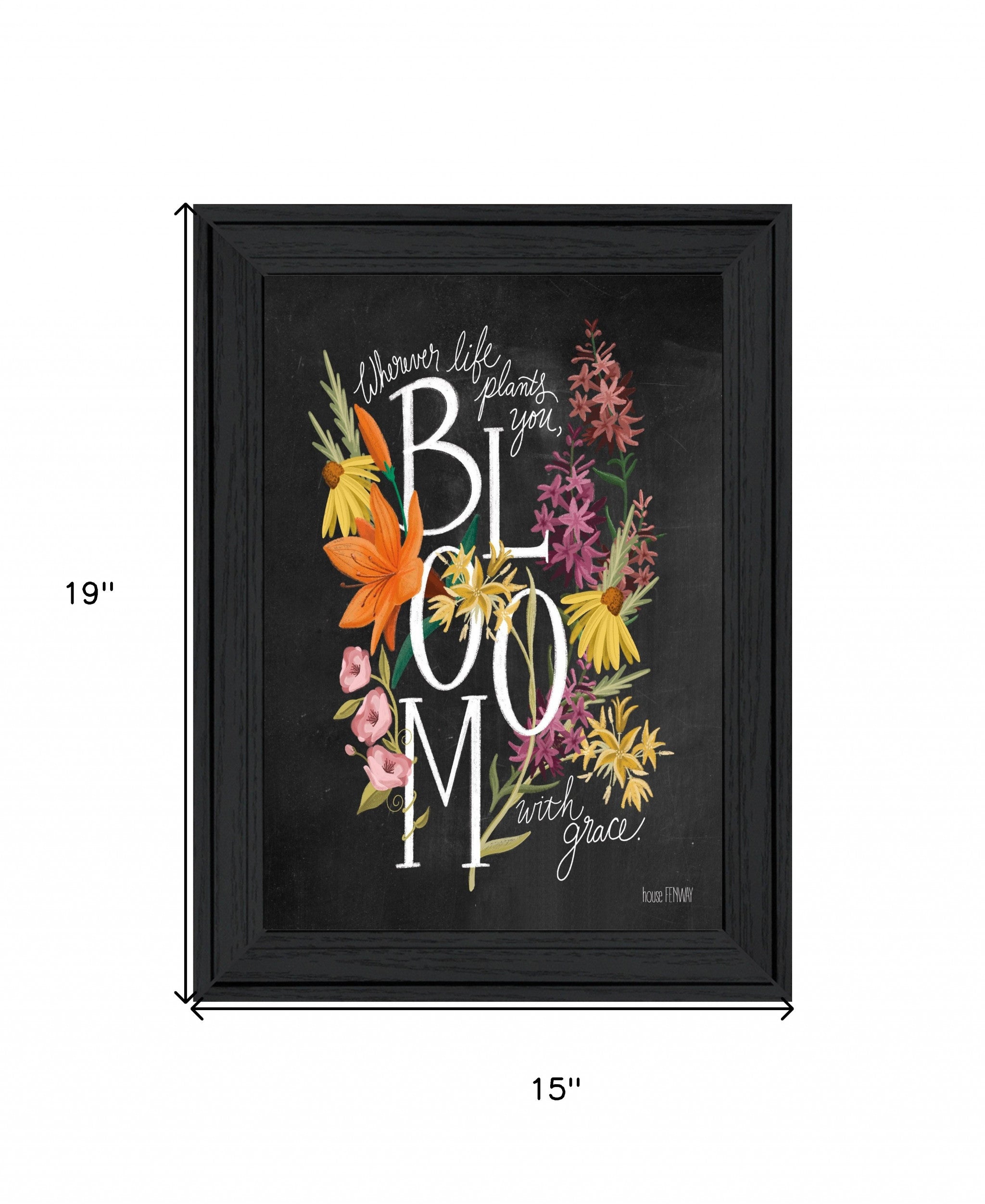 Bloom With Grace 3 Black Framed Print Wall Art