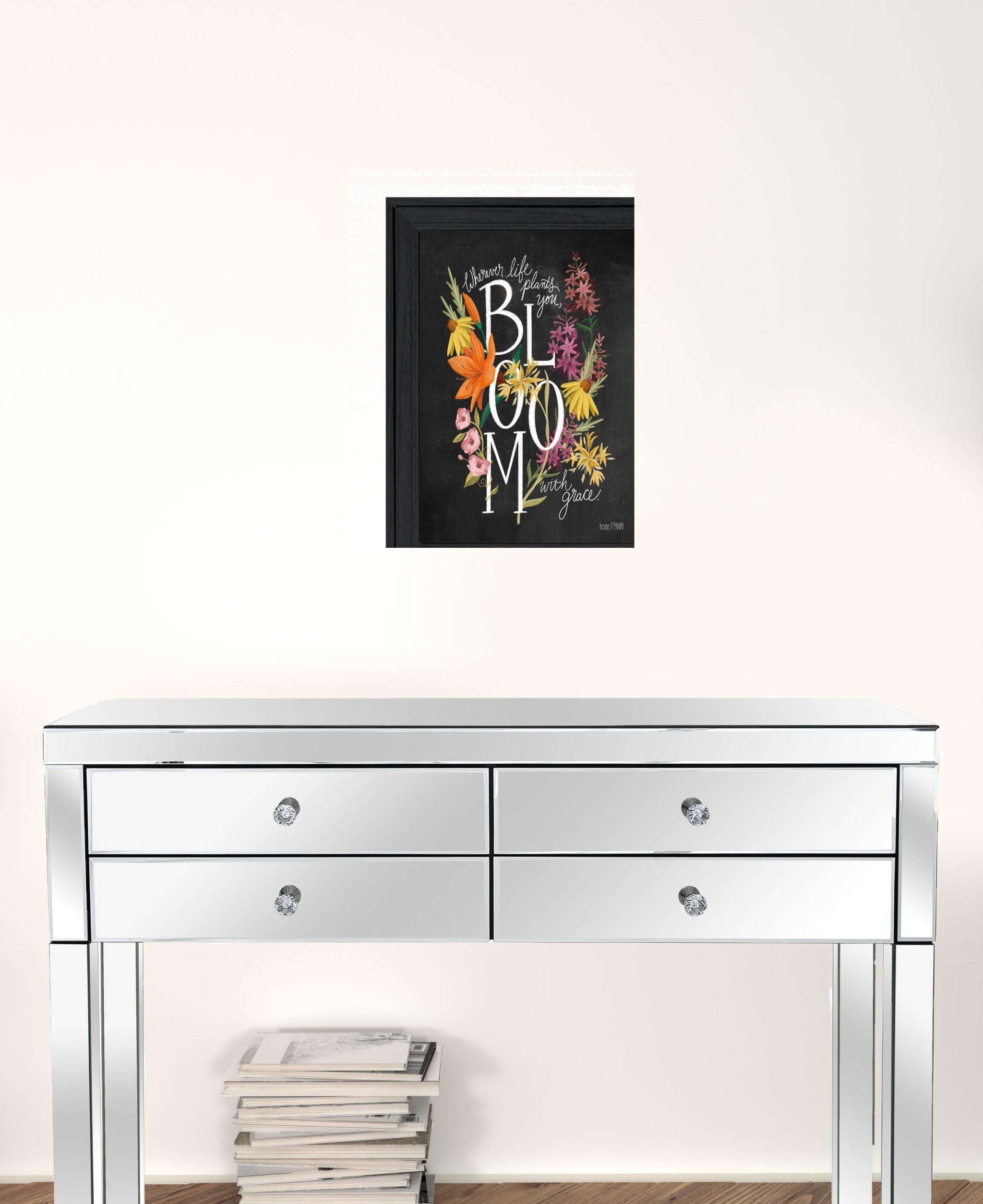 Bloom With Grace 3 Black Framed Print Wall Art