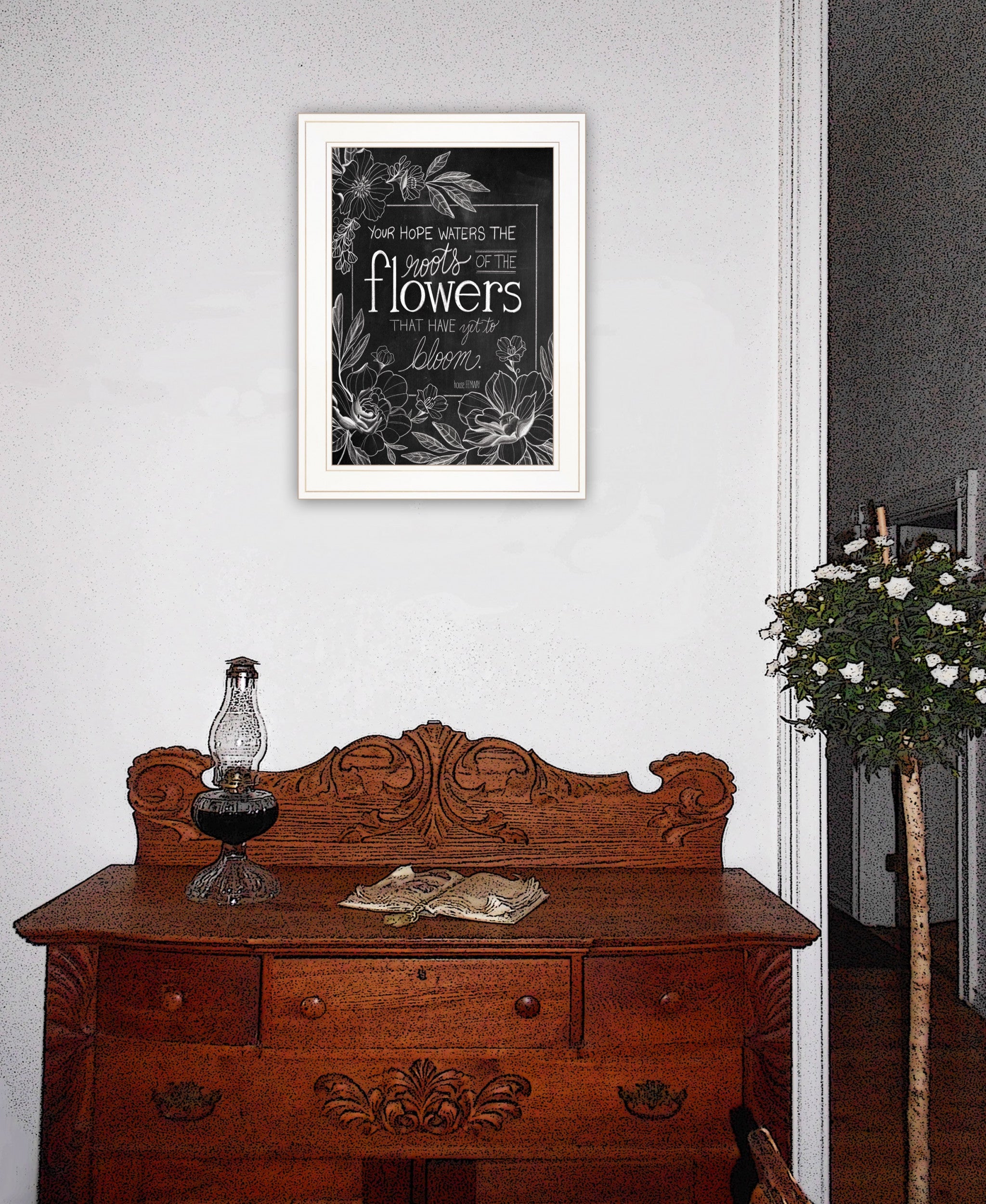 Yet To Bloom 3 White Framed Print Wall Art