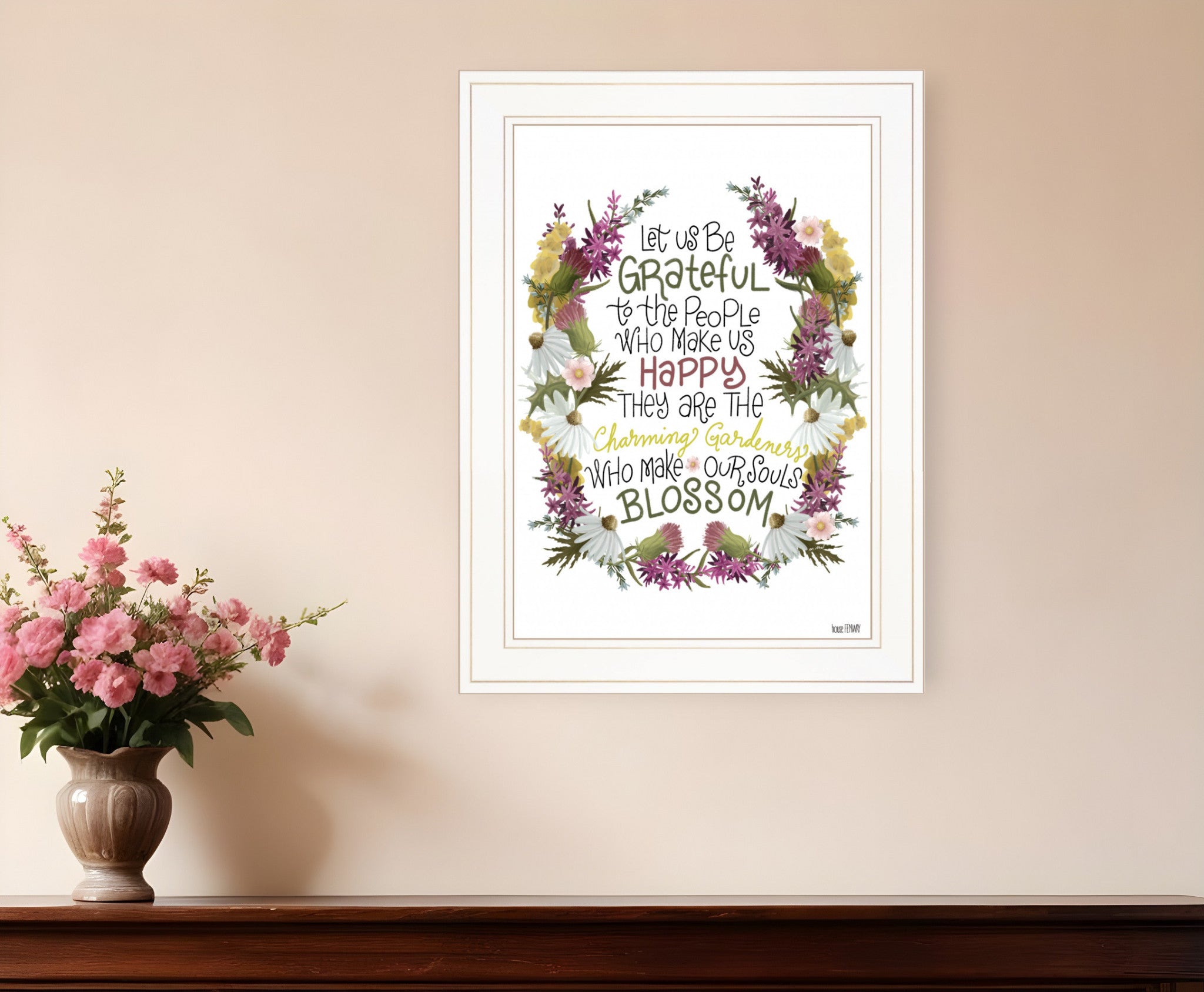 Charming Garden 3 White Framed Print Wall Art