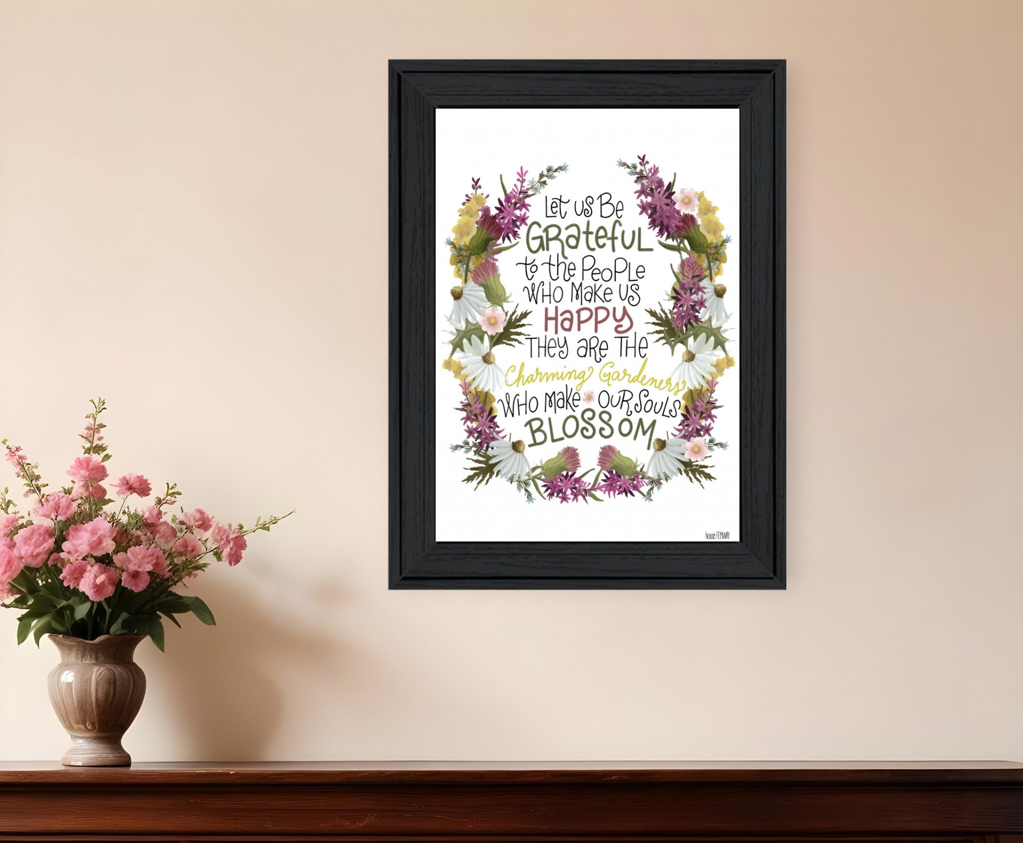 Charming Garden 4 Black Framed Print Wall Art