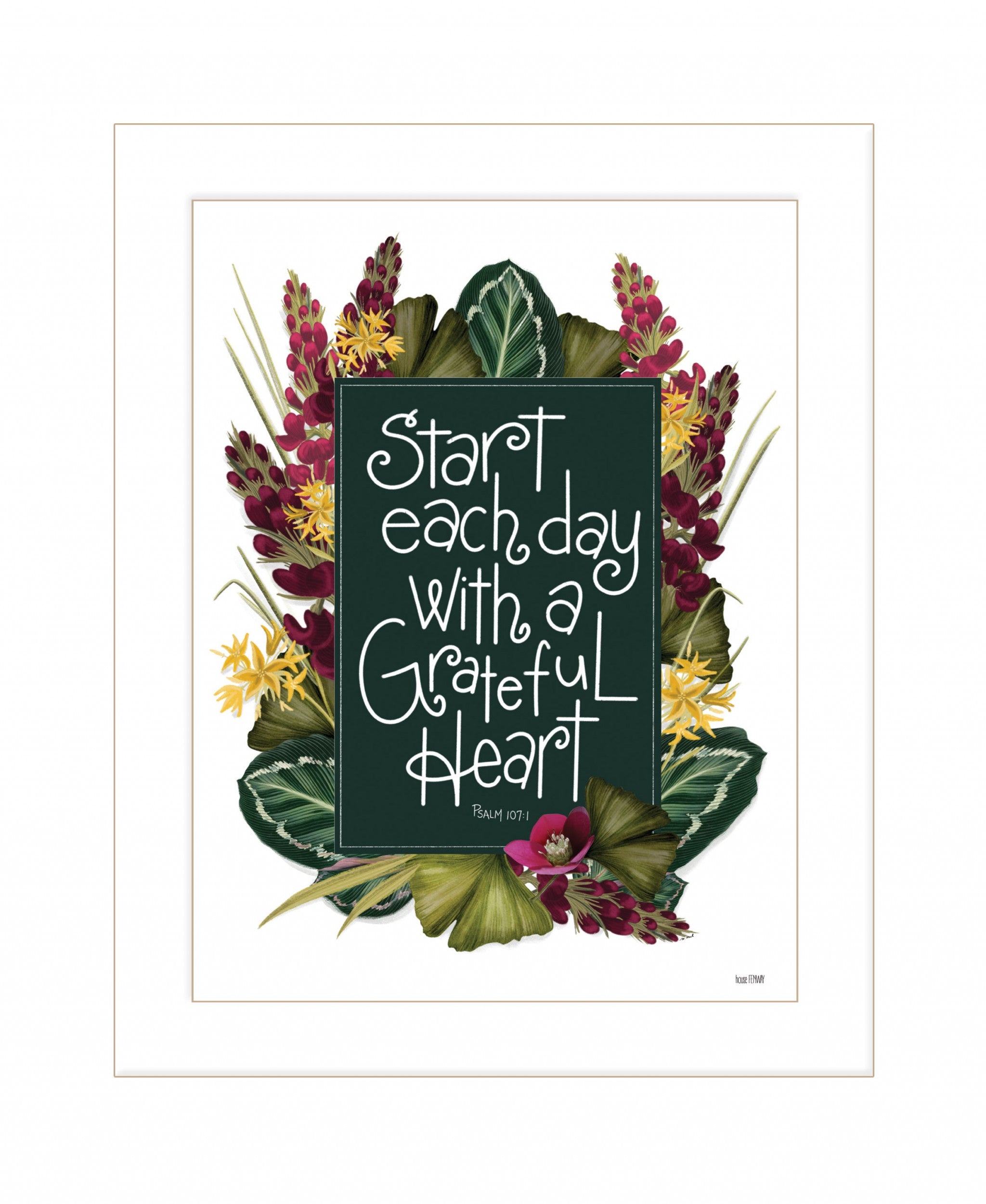 Grateful Heart 3 White Framed Print Wall Art