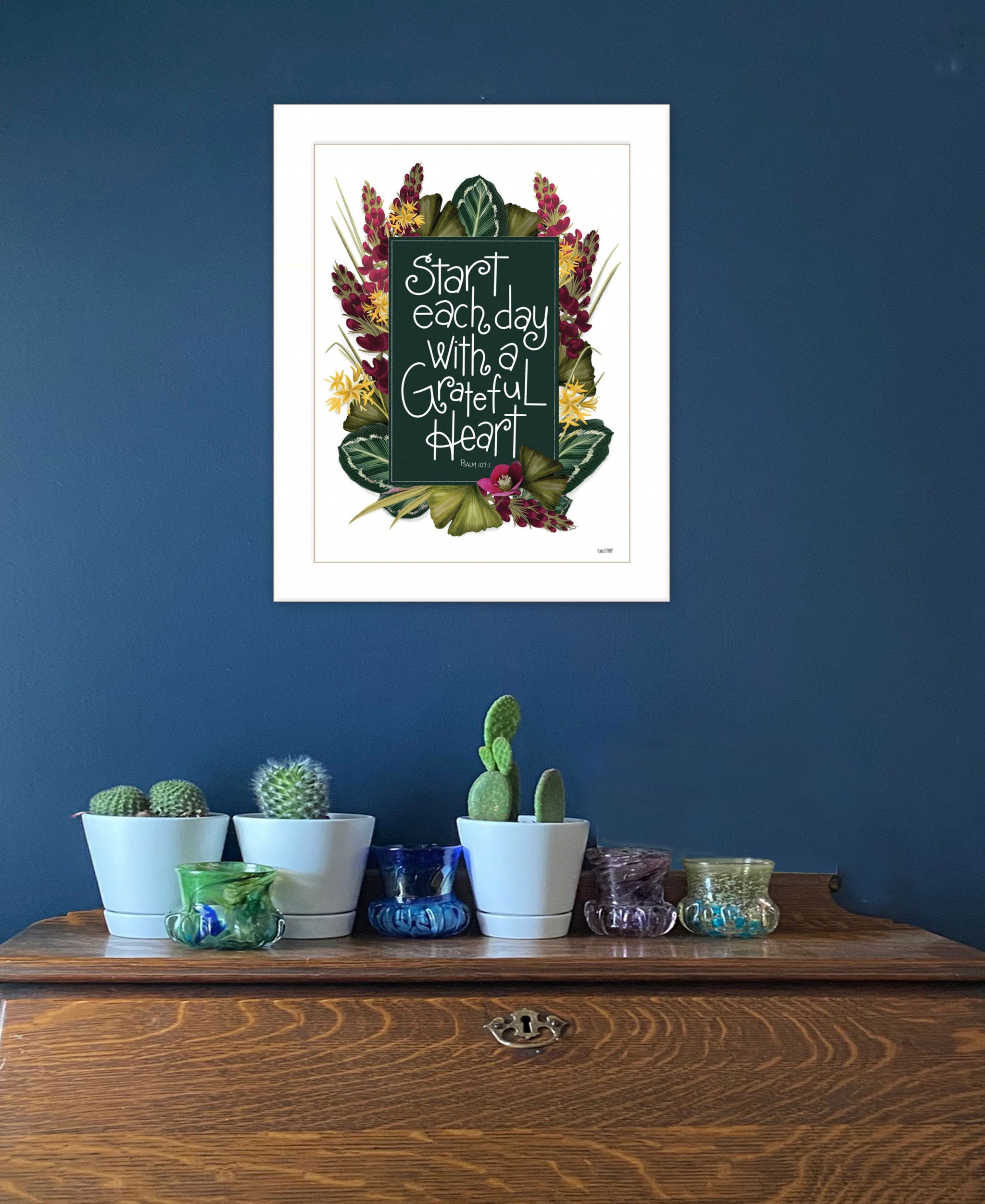 Grateful Heart 3 White Framed Print Wall Art