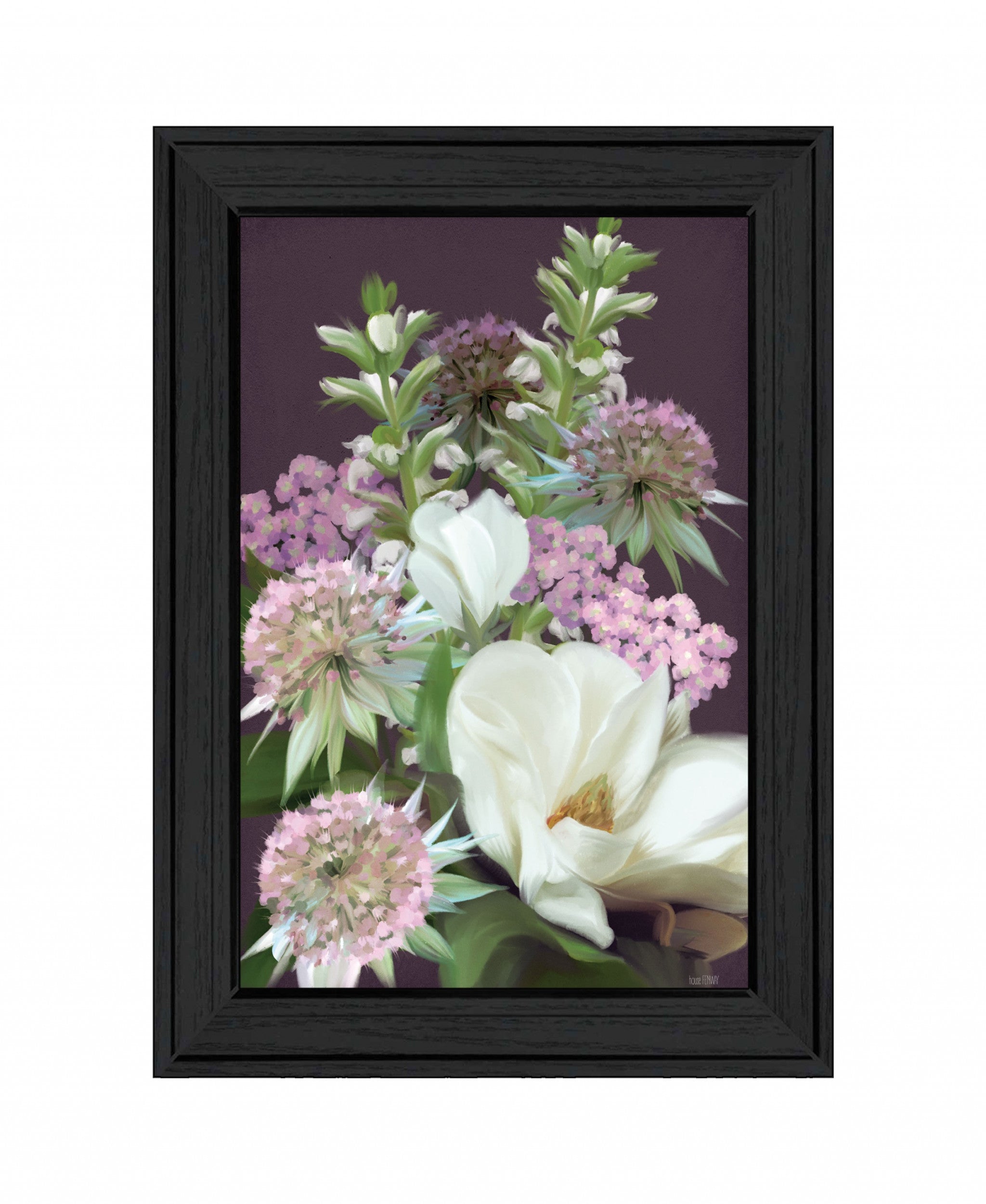 Wild For Plum Bouquet 3 Black Framed Print Wall Art