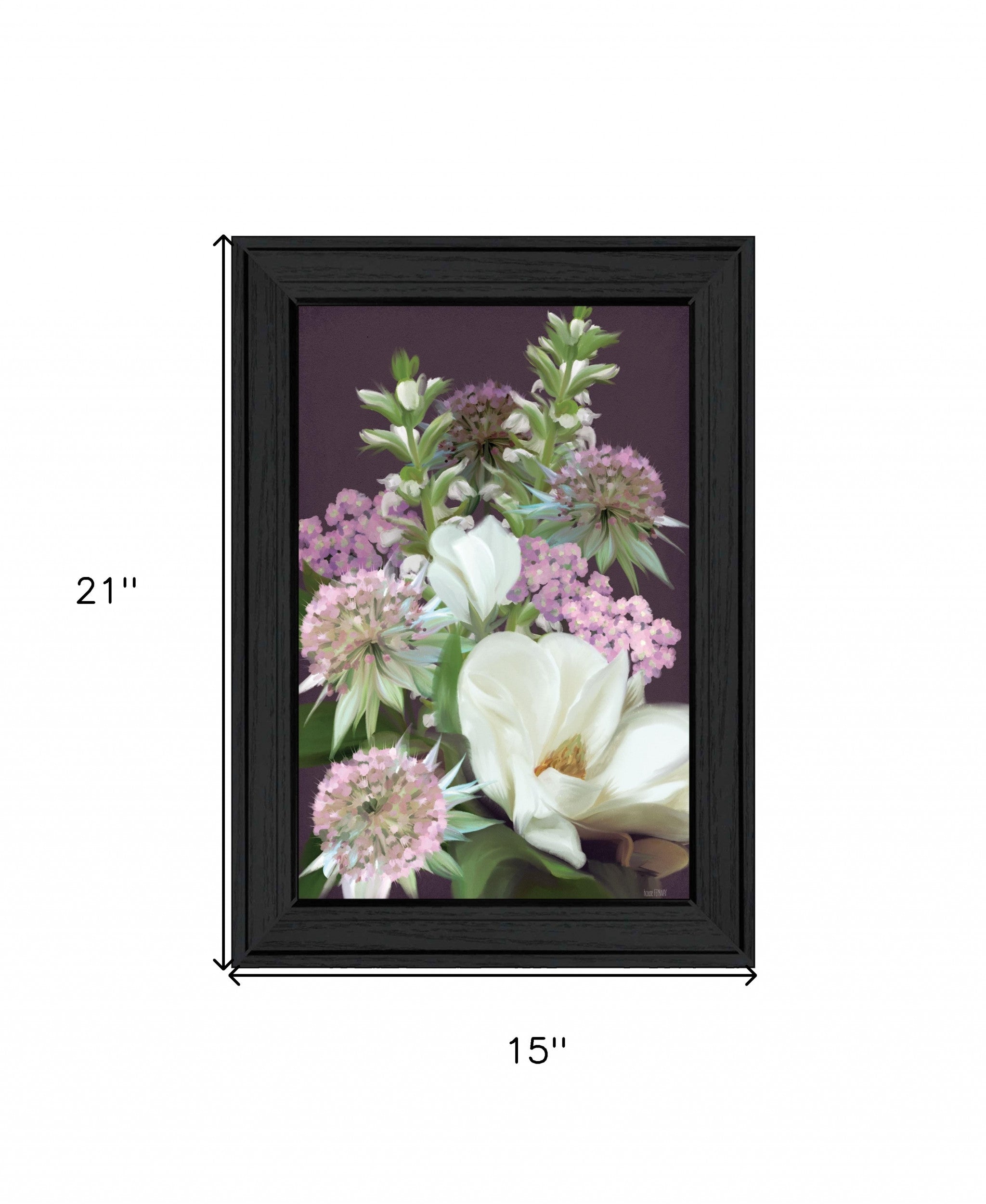 Wild For Plum Bouquet 3 Black Framed Print Wall Art