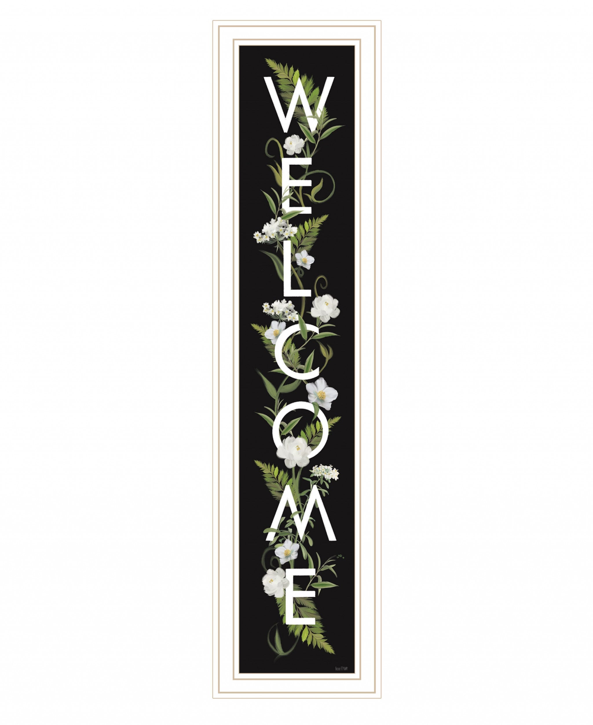 Welcome Sign I 4 White Framed Print Wall Art