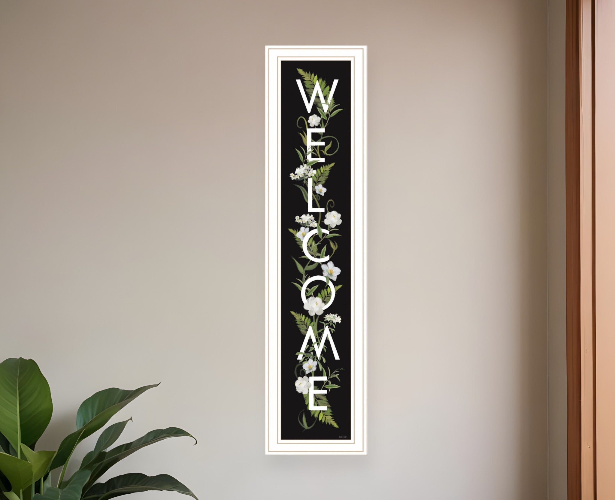 Welcome Sign I 4 White Framed Print Wall Art