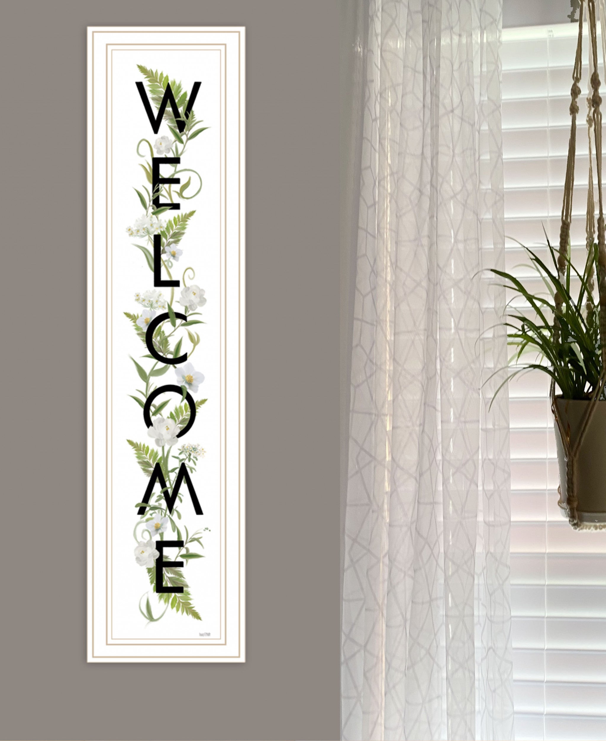 Welcome Sign II 4 White Framed Print Wall Art