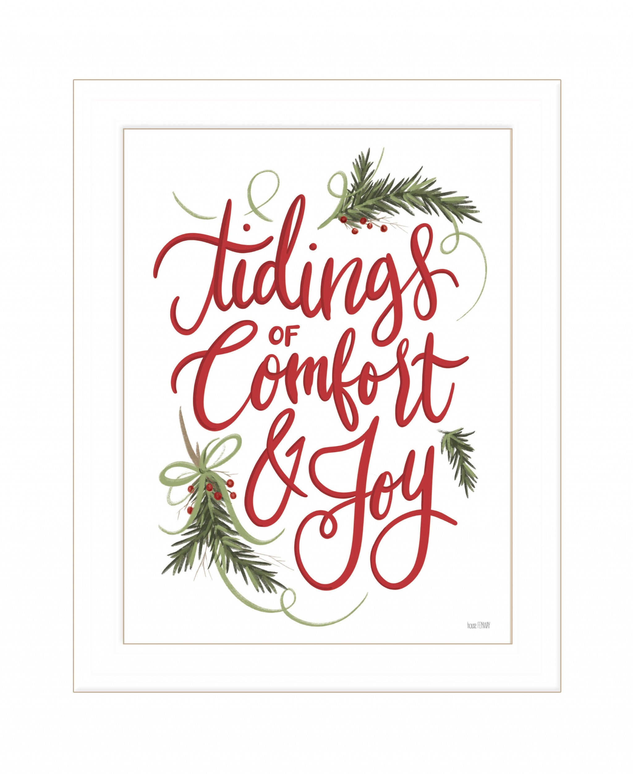 Tidings of Comfort and Joy 2 White Framed Print Wall Art