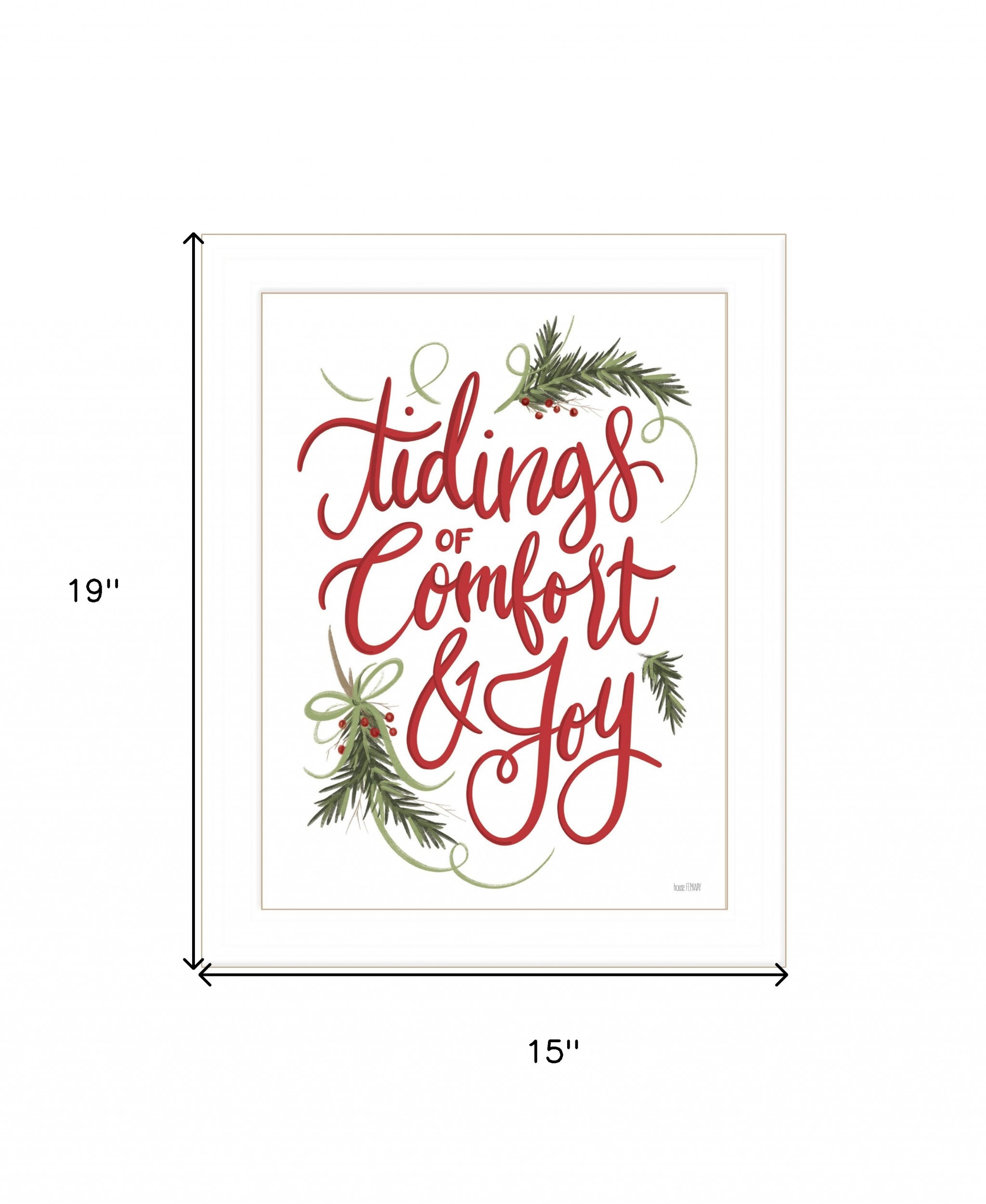 Tidings of Comfort and Joy 2 White Framed Print Wall Art